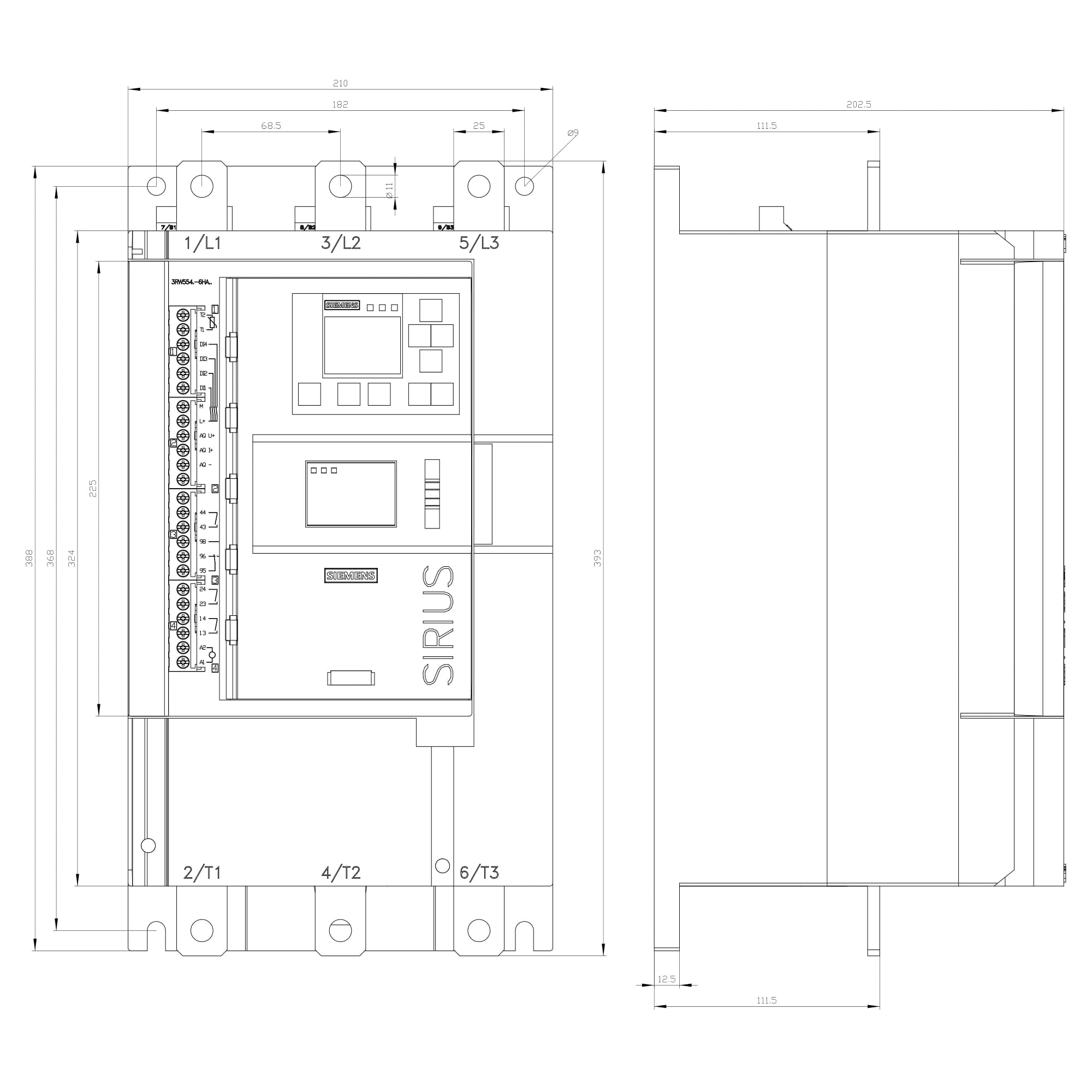 3RW5548-6HA14_Устройство плавного пуска SIRIUS 315кВт 570А 380В для сложных применений_1