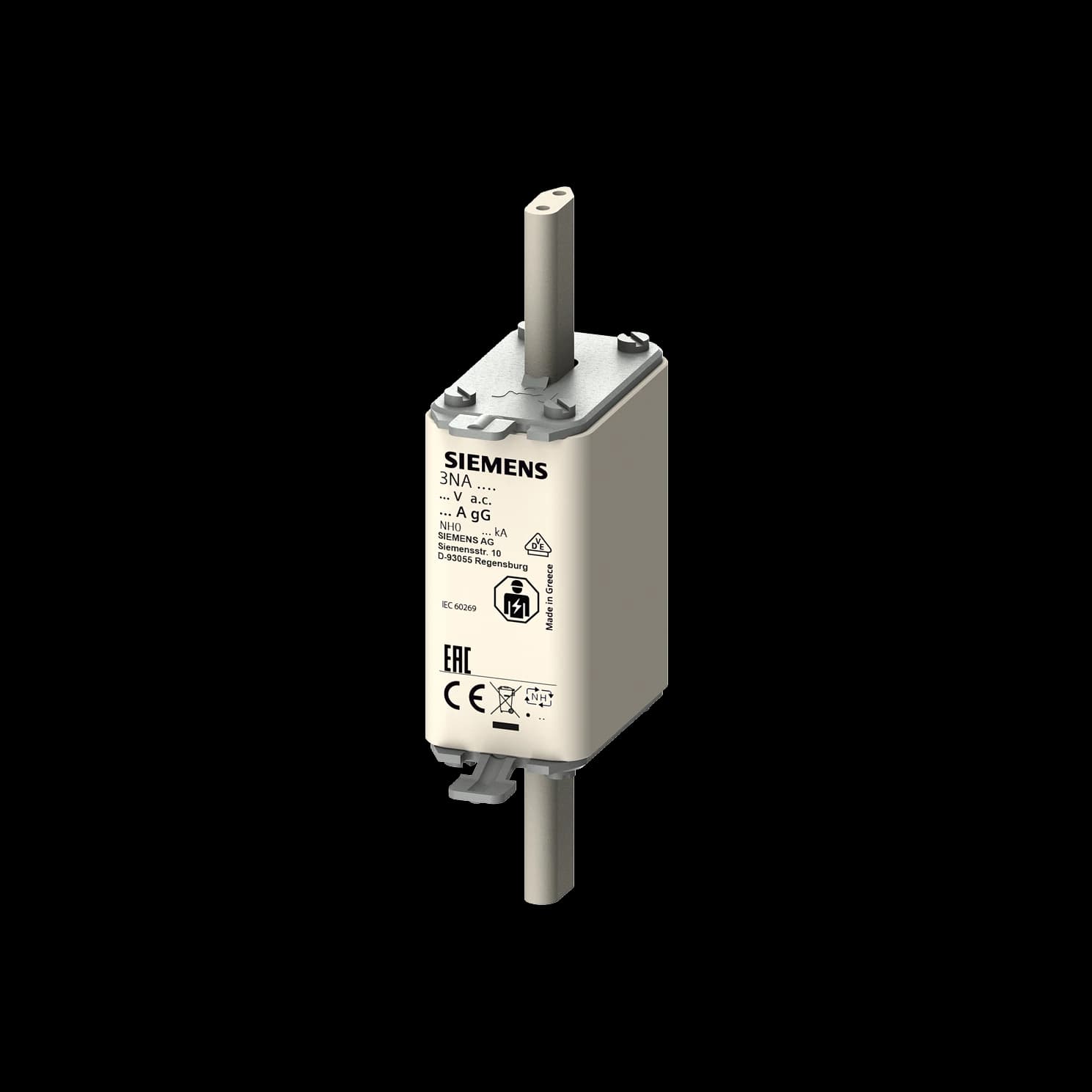 3NA3003_Плавкая вставка предохранителя Siemens NH0, gG, 10 А, 500 В AC / 440 В DC
