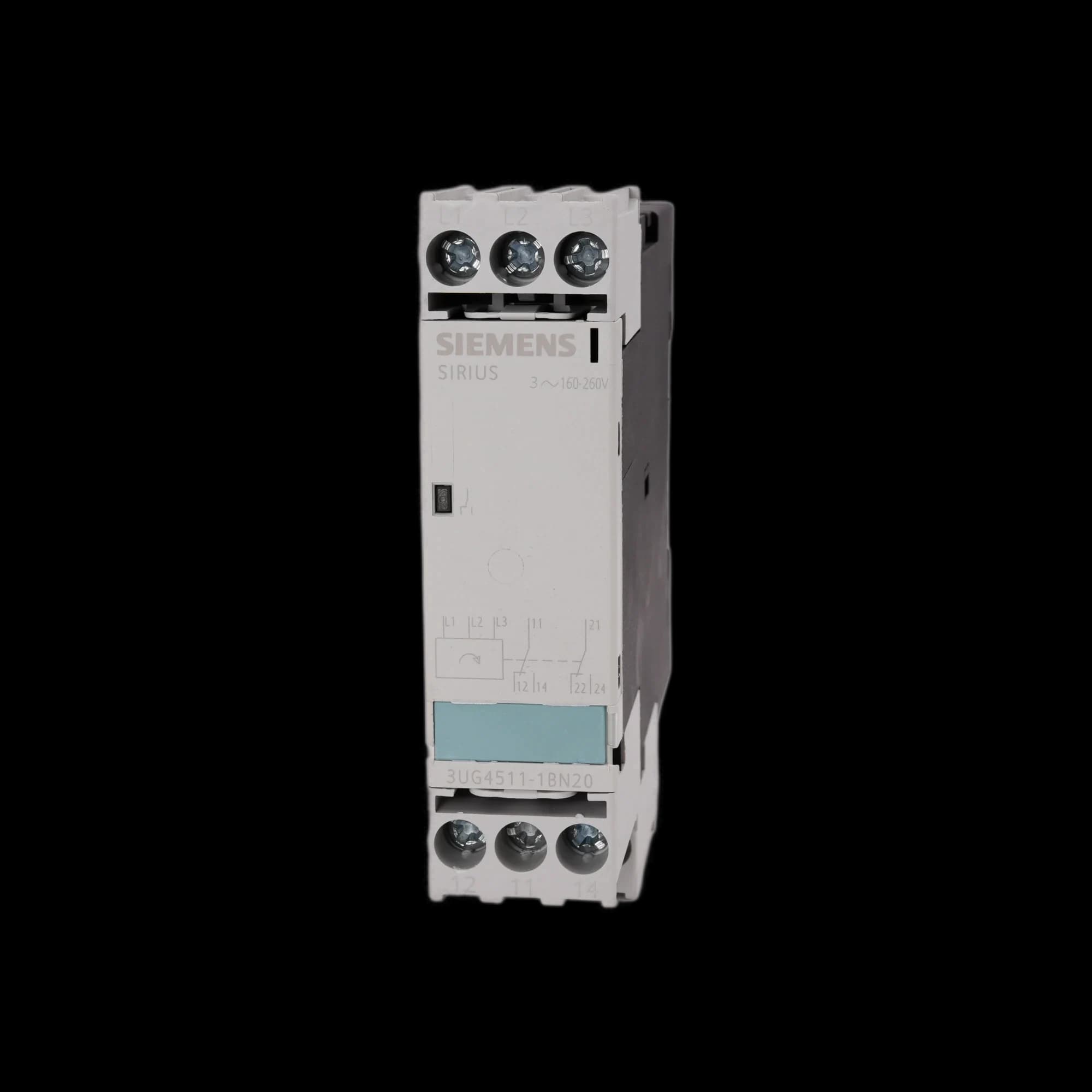 3UG4511-1BN20_Siemens реле контроля чередования фаз, 3 × 160…260 В AC, 2 переключающих контакта