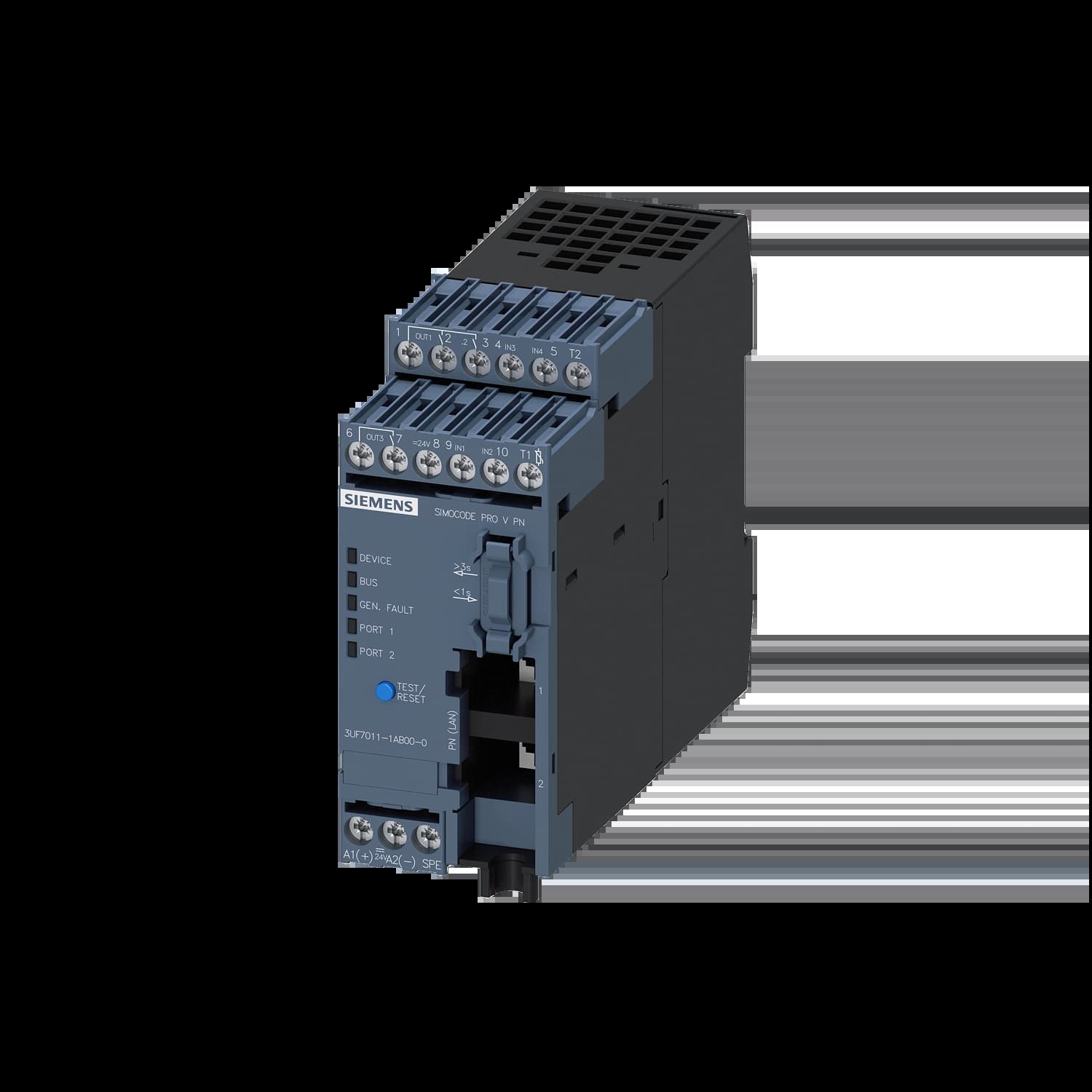 3UF7011-1AB00-0_Базовый модуль, PROFINET, Us= 24В DC, 4 входа/3 выхода_1