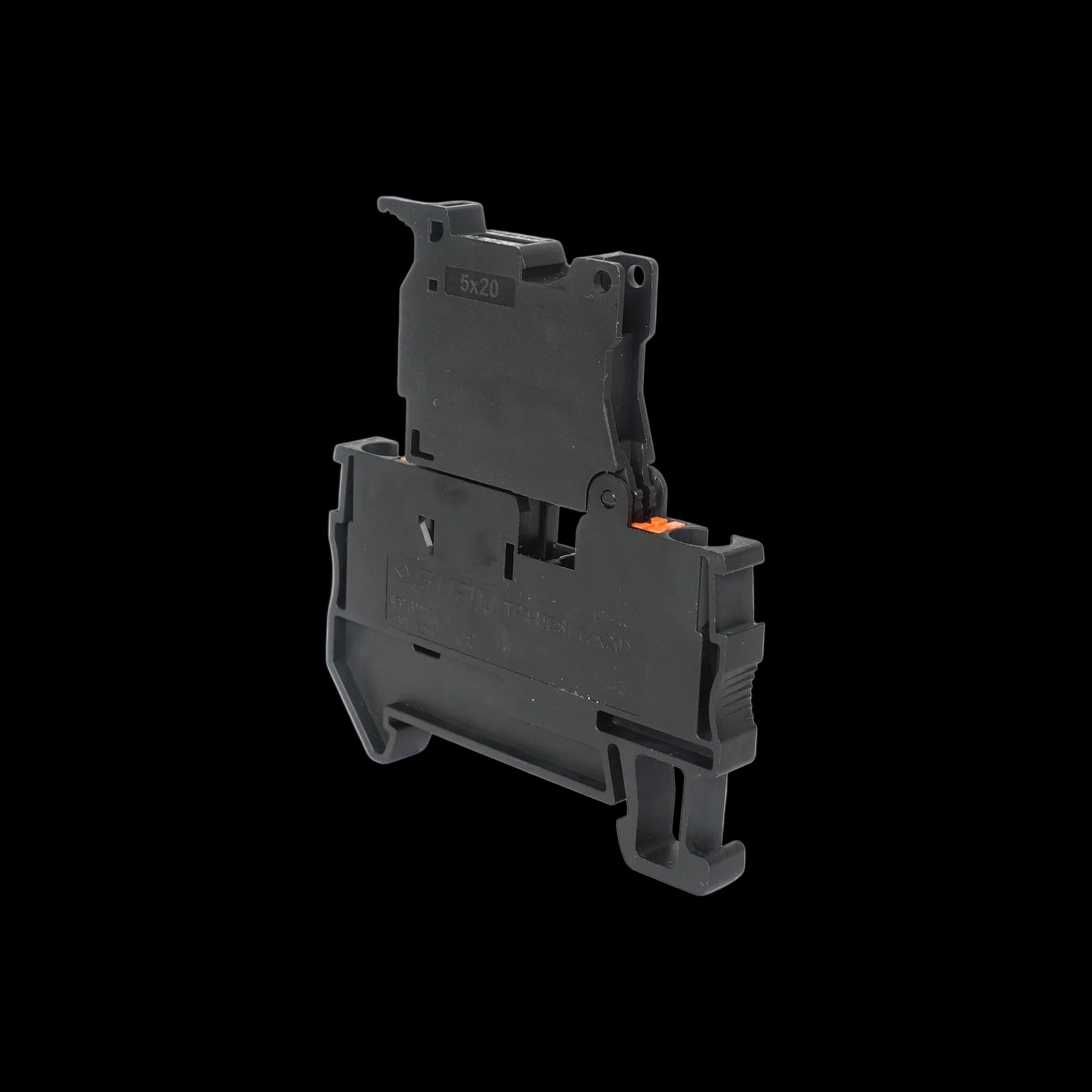 TP4-HESI(5x20)-LED24-BK-ST_Клемма TP пружинная Push-in, с держателем предохранителя со светодиодом 24В AC/DC, 4 мм², черная