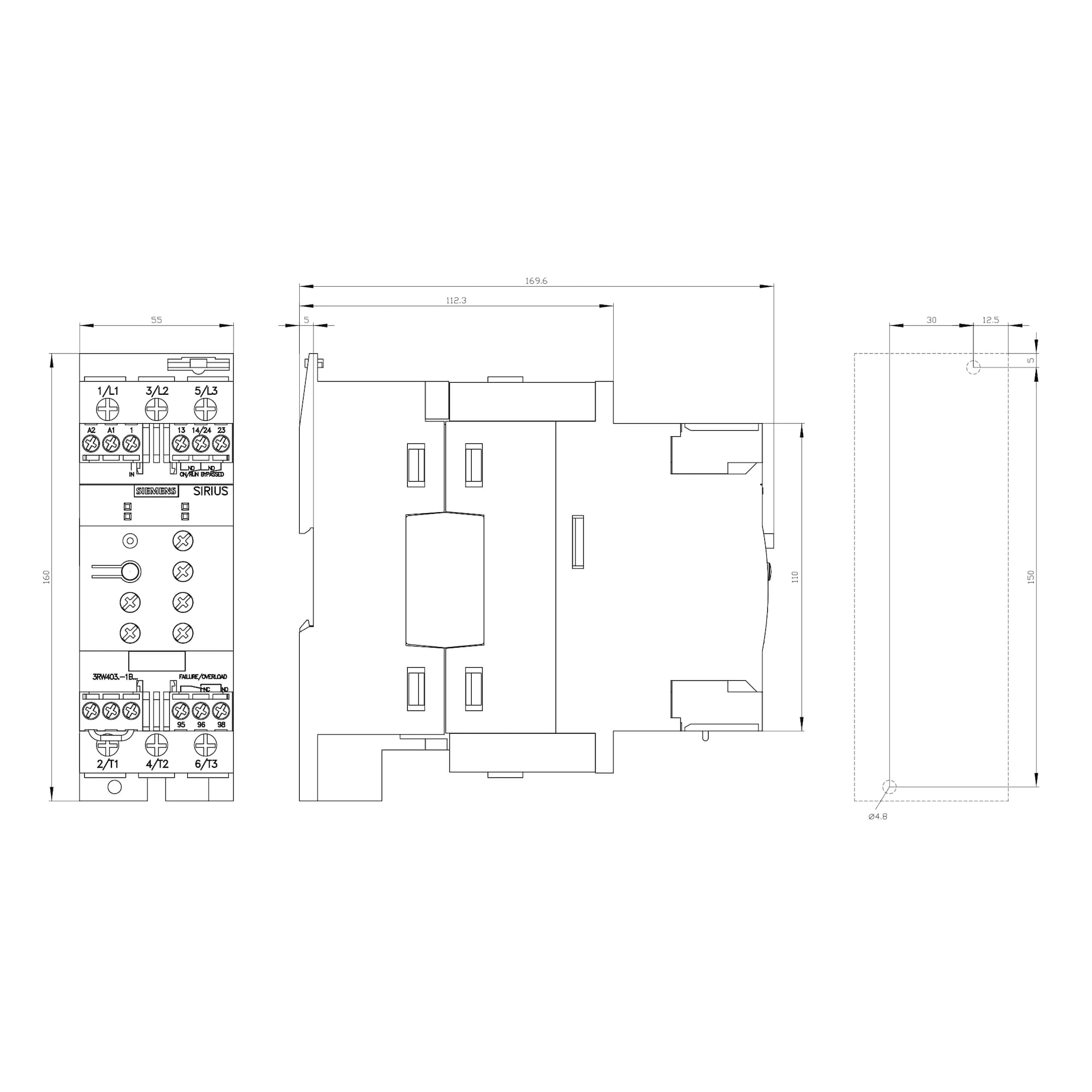 3RW4038-1BB14_Устройство плавного пуска SIRIUS 37кВт 72А 380В габарит S2 базовый функционал_2