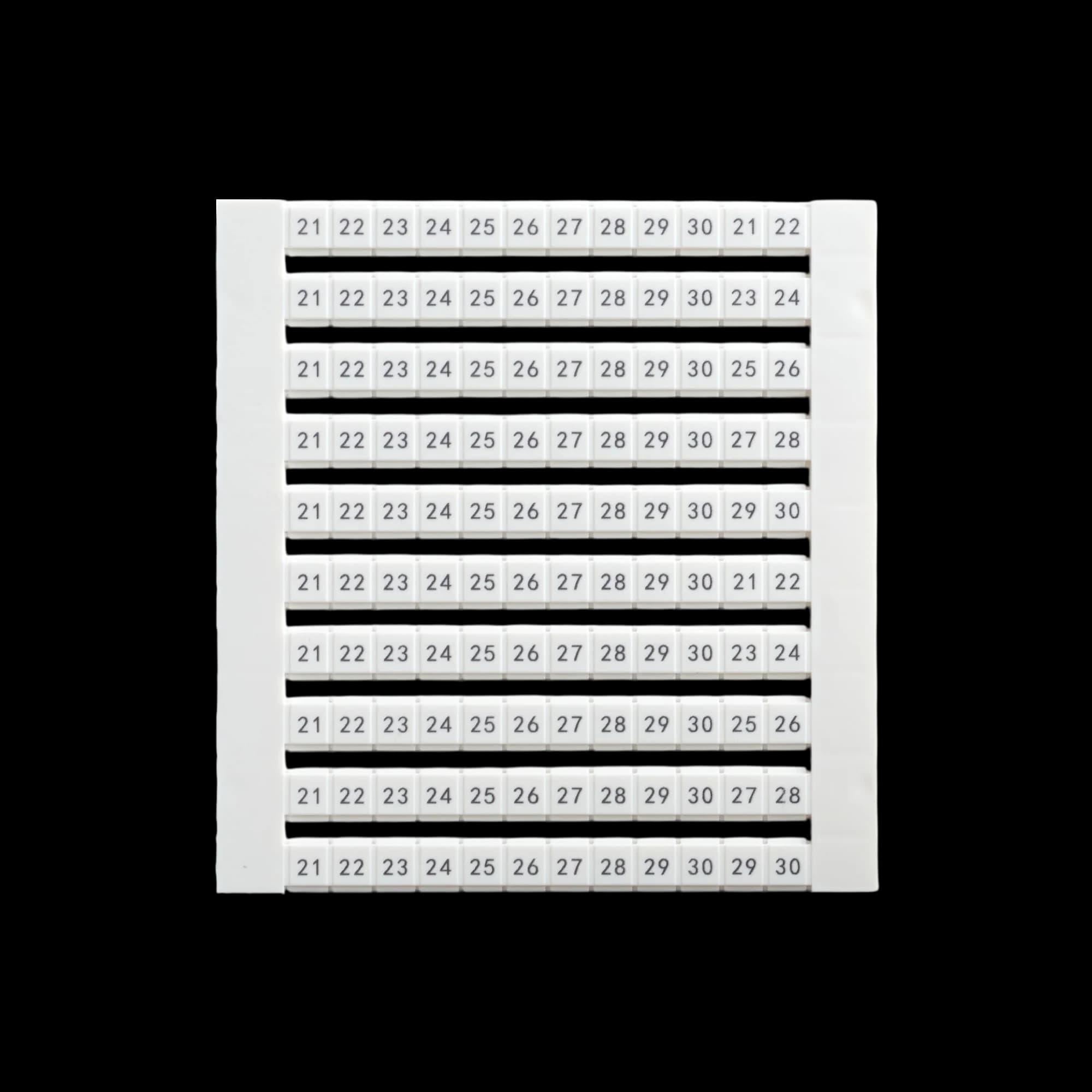 TMB5.2-120/21...30_Маркировка для клемм серии TC, TP с сечением 2.5мм², с нумерацией 21-30