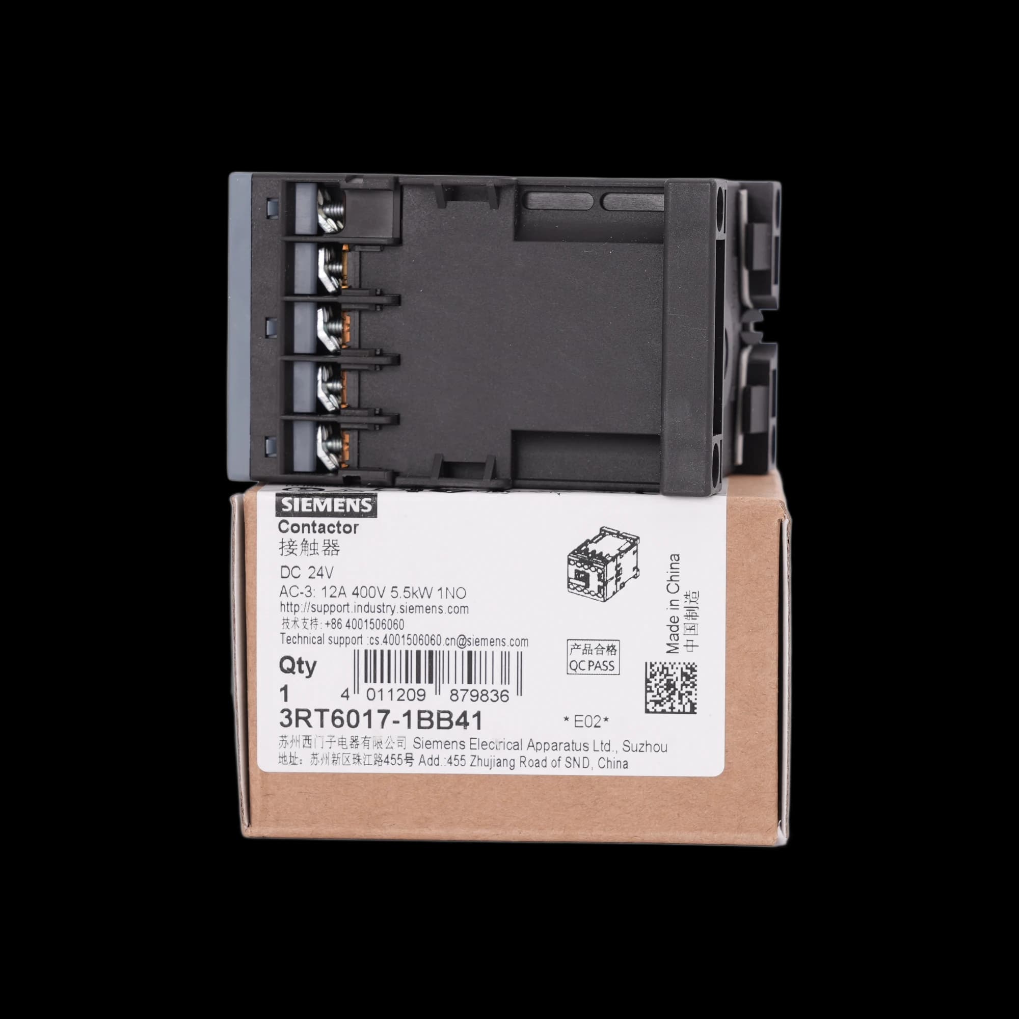 3RT6017-1BB41_Контактор 3P 12А 5.5кВт AC3 катушка, 24В DC, допконтакт 1НО, габарит S00_7
