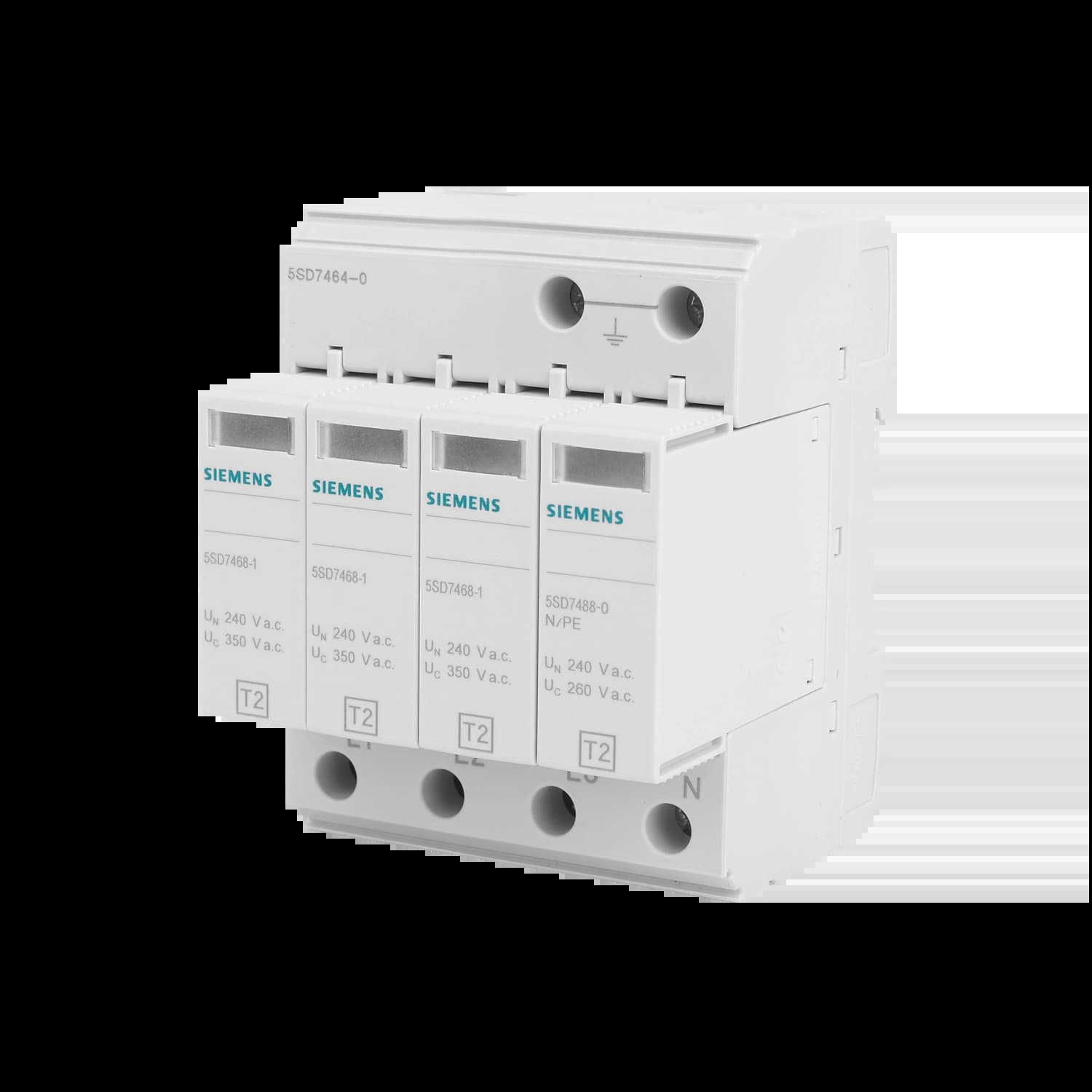 5SD7464-0_УЗИП, 4MW, тип 2, 4-Р, для систем TN-S и TT, без дист. сигнализацией
