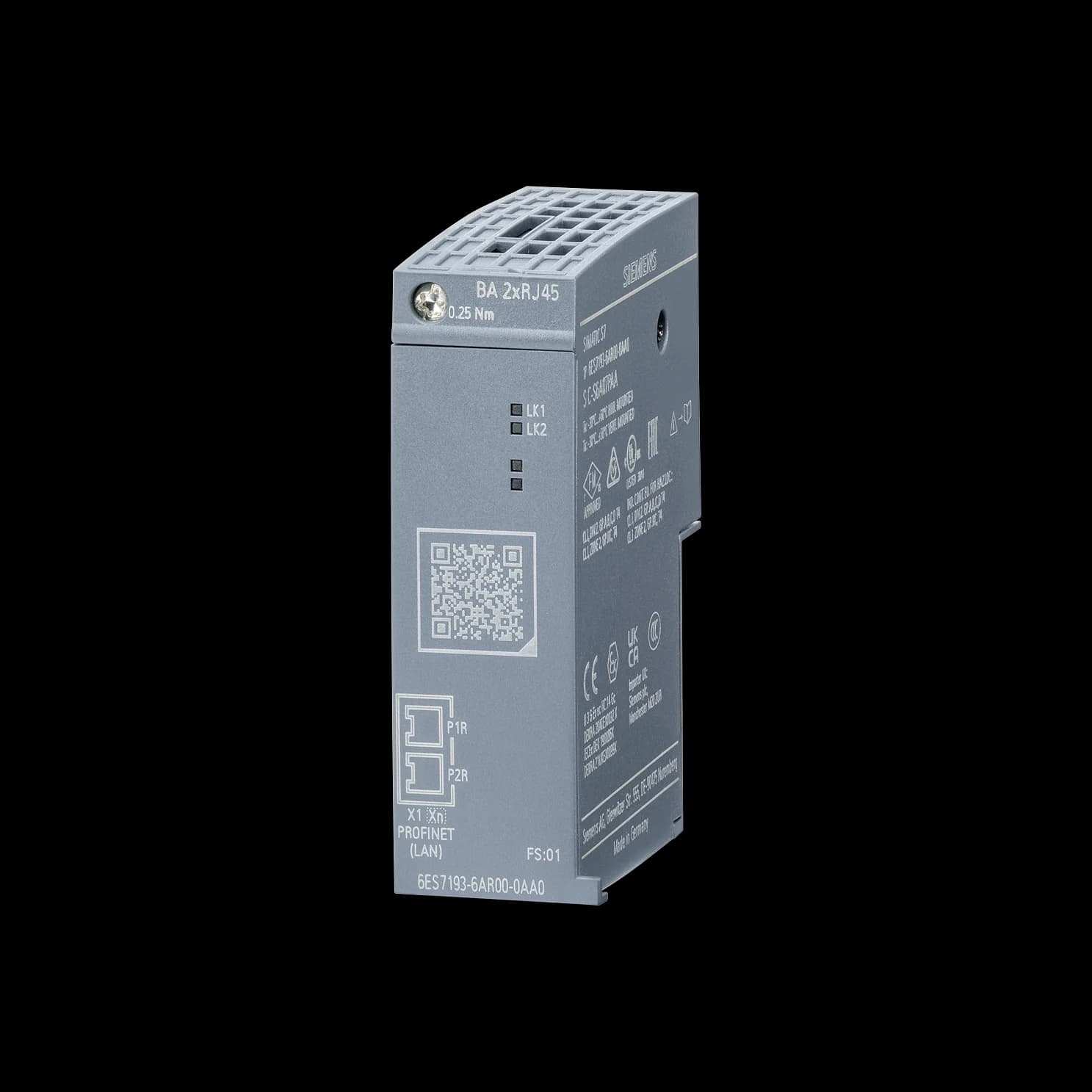 6ES7193-6AR00-0AA0_Шинный адаптер SIEMENS ET 200SP BA 2xRJ45, 2x RJ45