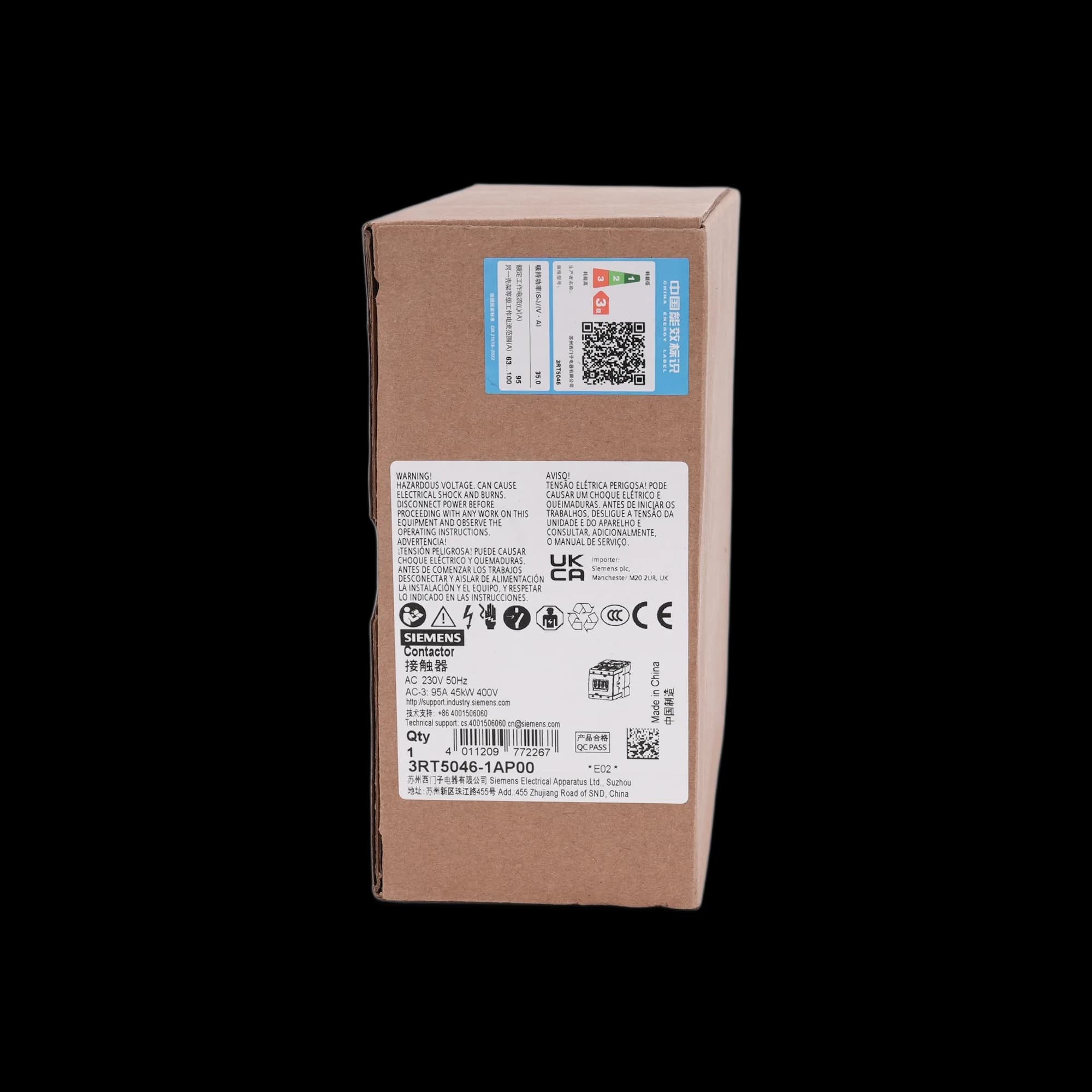 3RT5046-1AP00_Контактор 3P 95А 45кВт AC3 катушка, 230В AC, без допконтактов, габарит S3_9