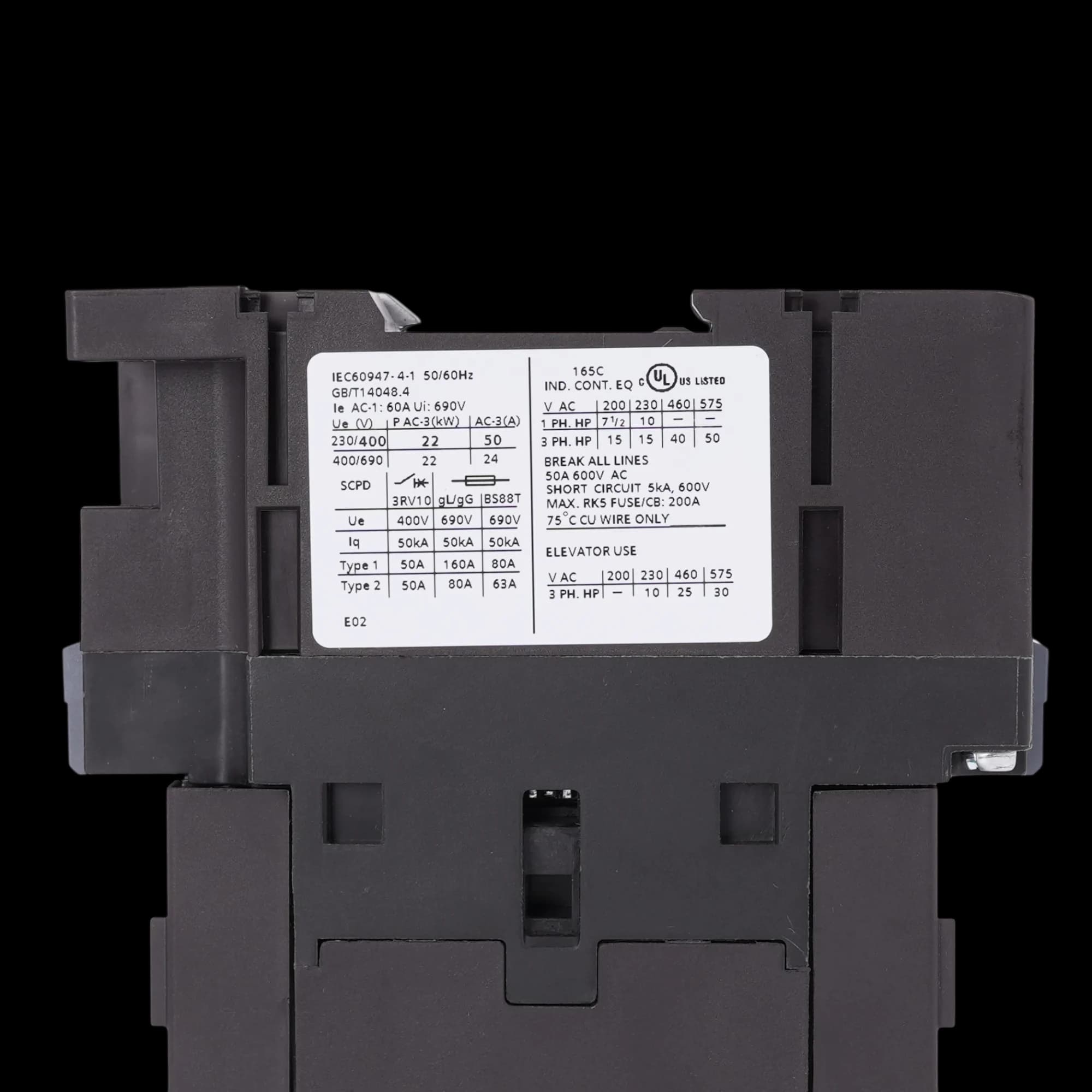 3RT5036-1AP00_Контактор 3P 50А 22кВт AC3 катушка, 230В AC, без допконтактов, габарит S2_6