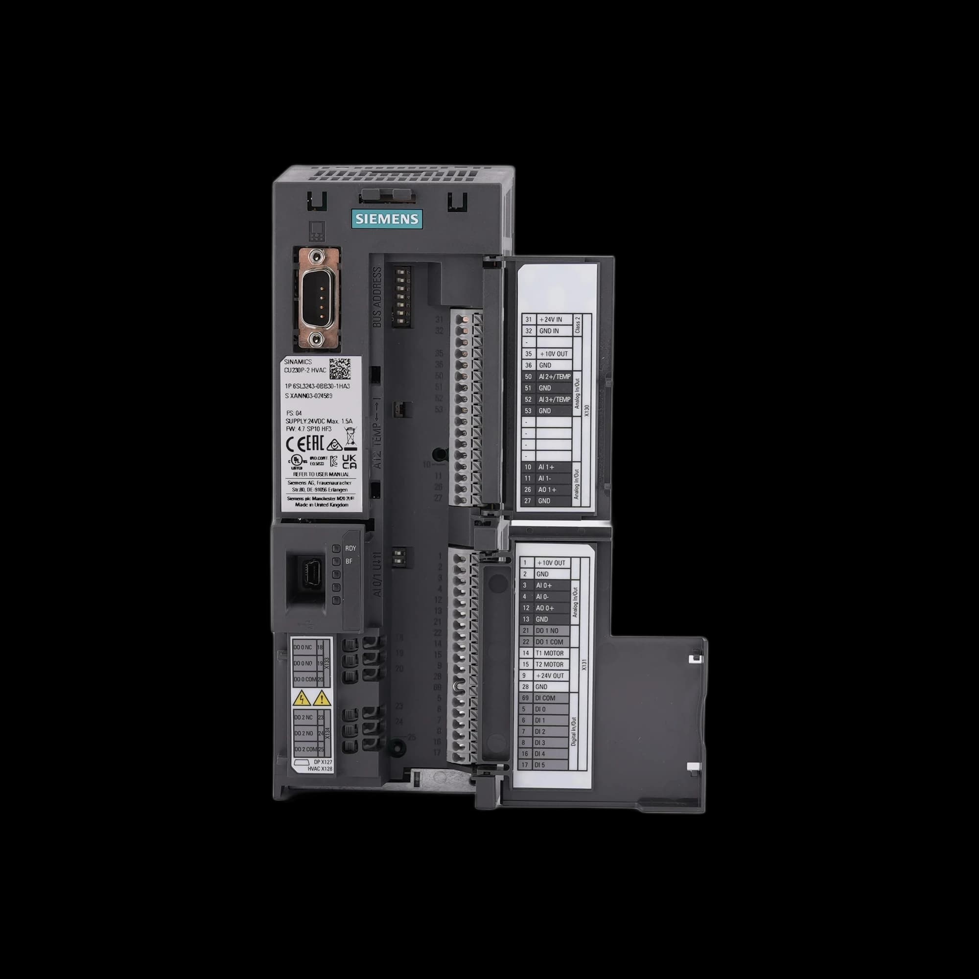 6SL3243-0BB30-1HA3_Блок управления ПЧ SINAMICS CU230P-2 HVAC (USS; MODBUS RTU; BACnet MS/TP, 6DI, 3DO, 4AI, 2AO), IP20_2