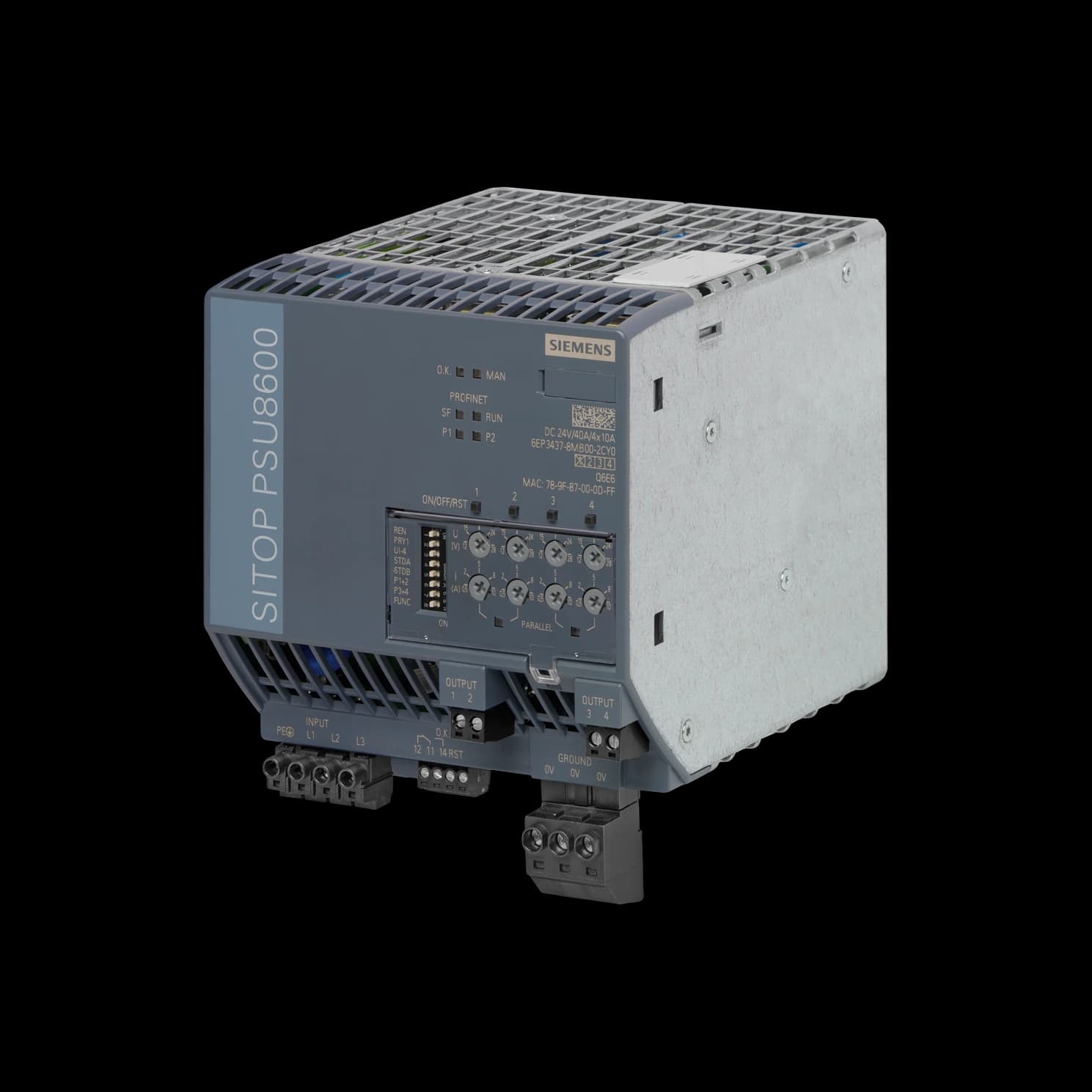 6EP3437-8MB00-2CY0_Блок питания SITOP PSU8600, 3AC -> 4x24В DC, 10А