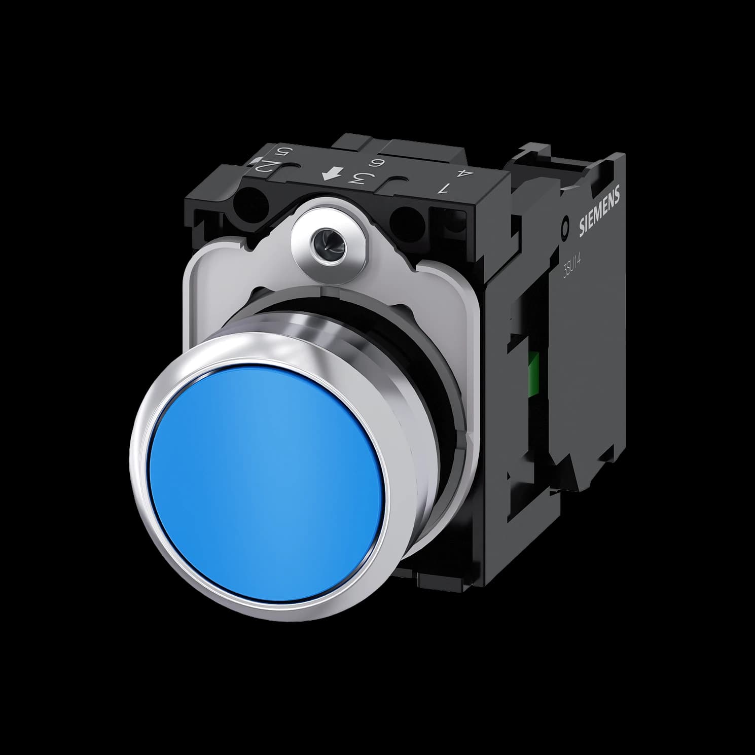 3SU1150-0AB50-1BA0_Кнопка без подсветки, синяя, без фиксации, 1НО