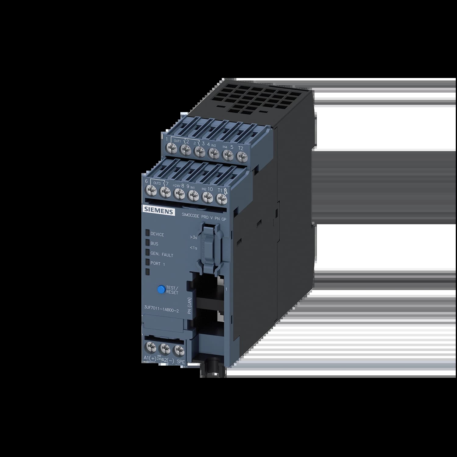 3UF7011-1AB00-2_Базовый модуль, PROFINET GP, Us= 24В DC, 4 входа/3 выхода_1