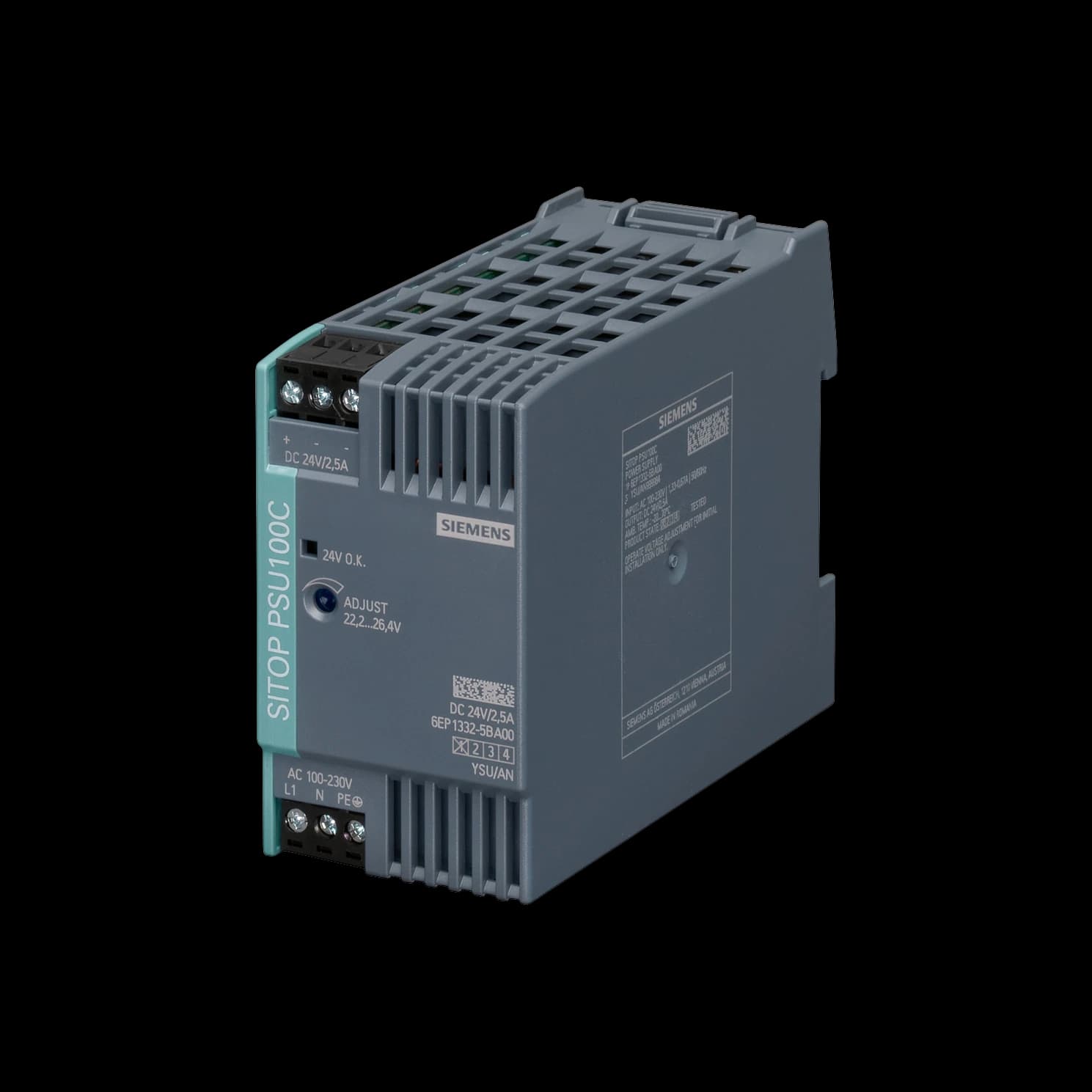 6EP1332-5BA00_Блок питания SITOP PSU100C, 1AC/DC -> 24В DC, 2.5А