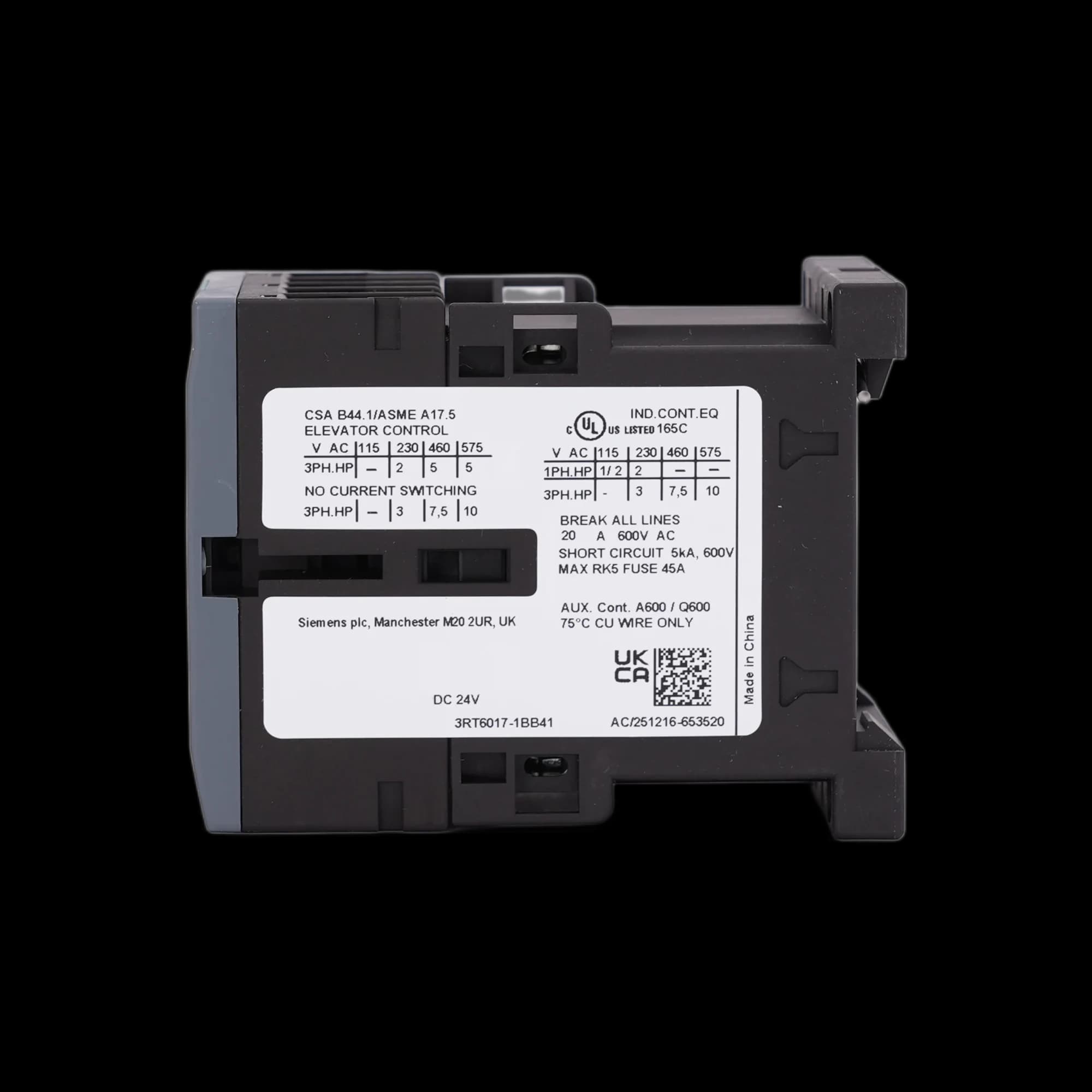 3RT6017-1BB41_Контактор 3P 12А 5.5кВт AC3 катушка, 24В DC, допконтакт 1НО, габарит S00_2