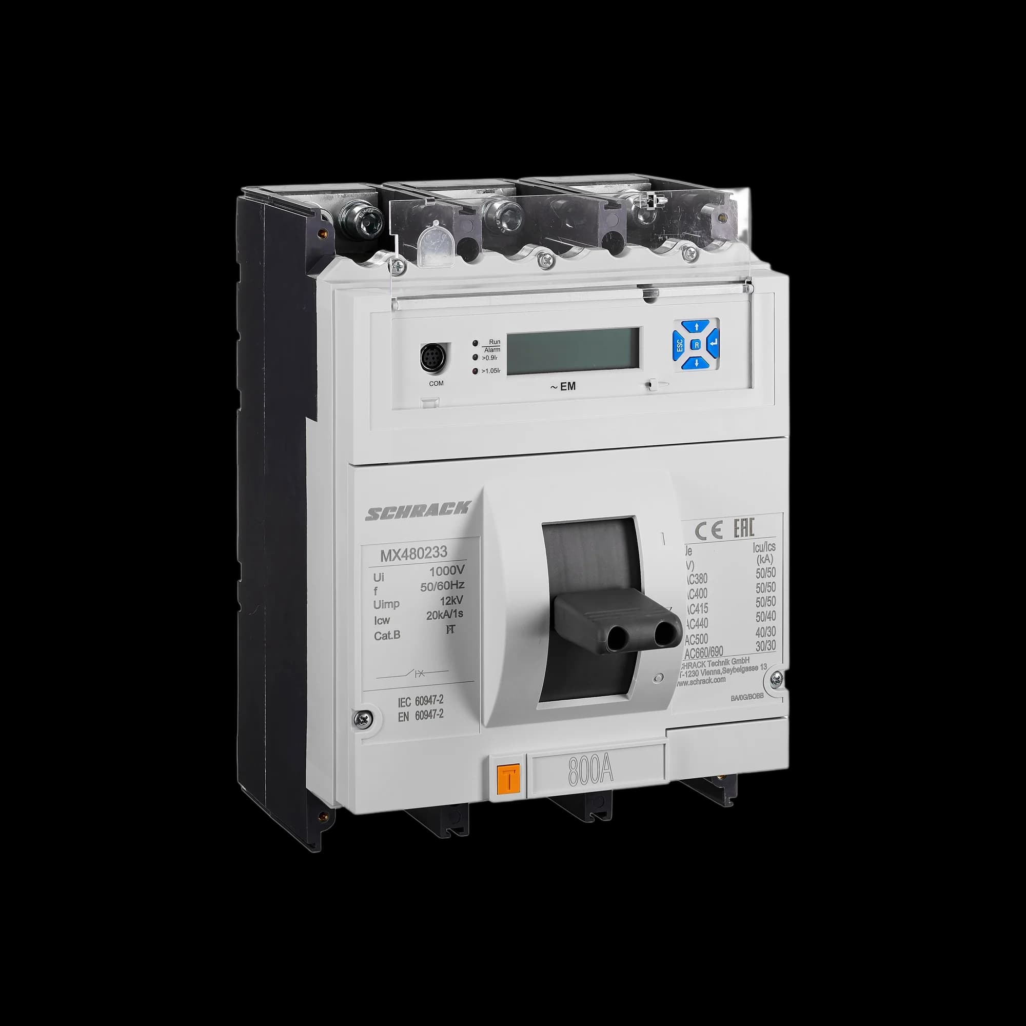 MX480233--_Автоматический выключатель в литом корпусе Type EM, 3-полюсный, 50 кА, 800 А