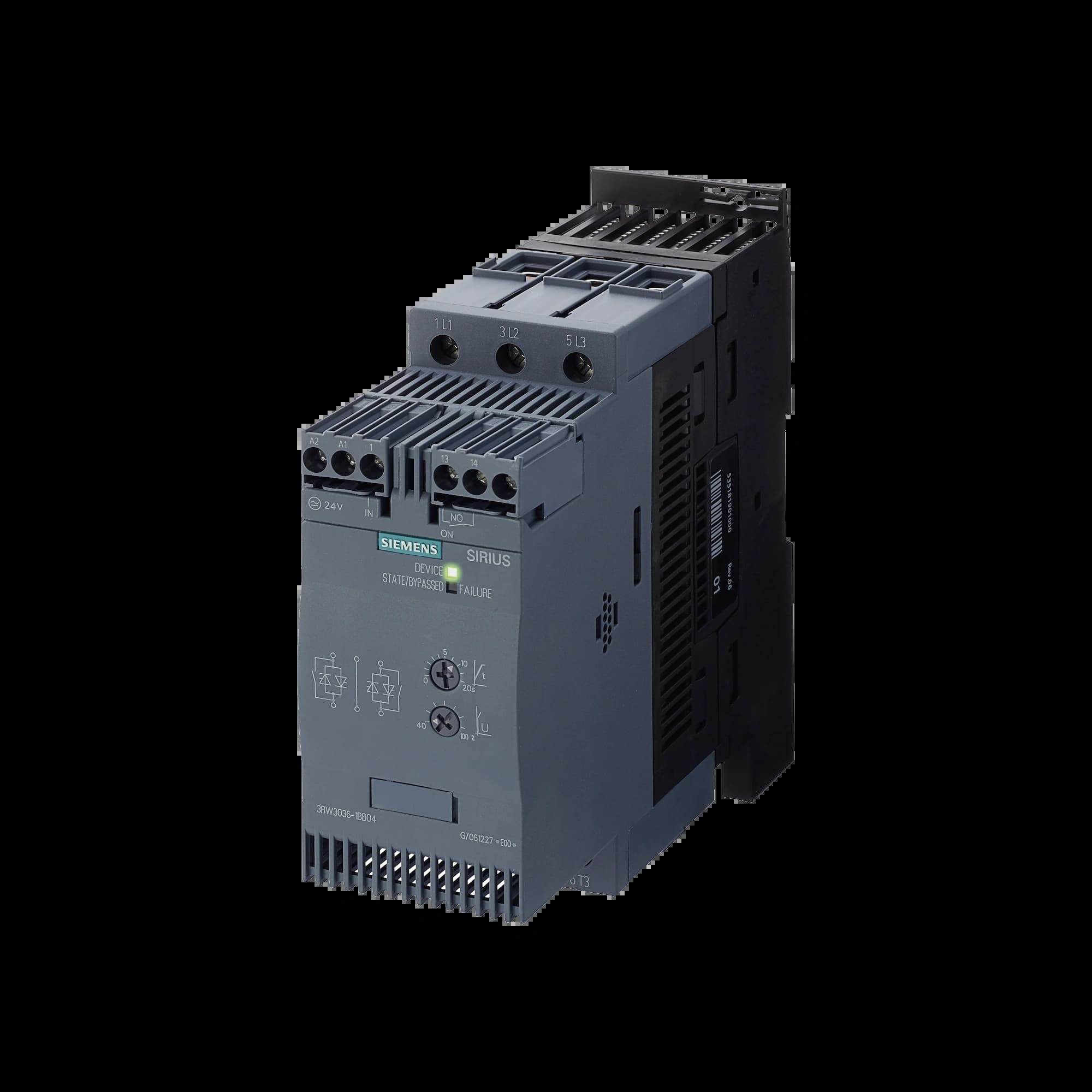 3RW3036-1BB14_Устройство плавного пуска SIRIUS 22кВт 45А 380В габарит S2 базовый функционал_1