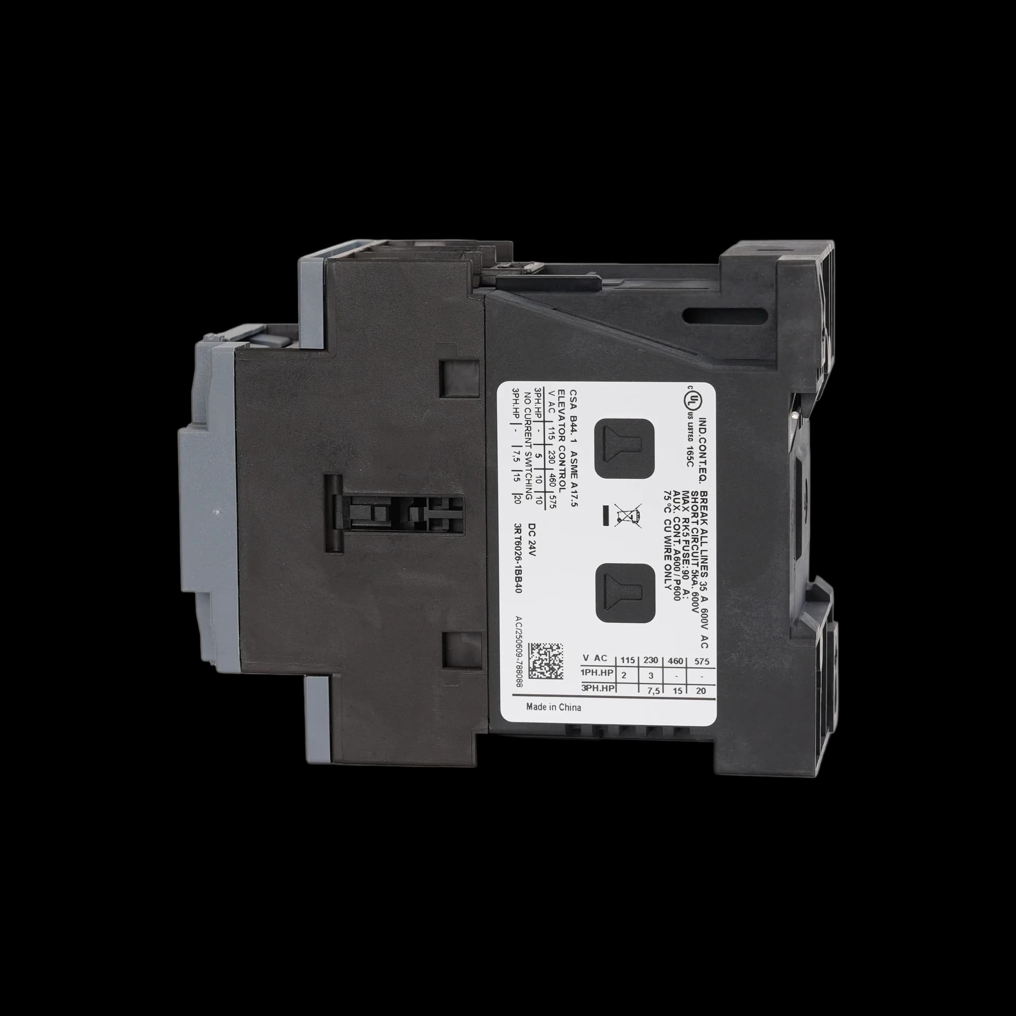 3RT6026-1BB40_Контактор 3P 25А 11кВт AC3 катушка, 24В DC, допконтакты 1НО+1НЗ, габарит S0_2