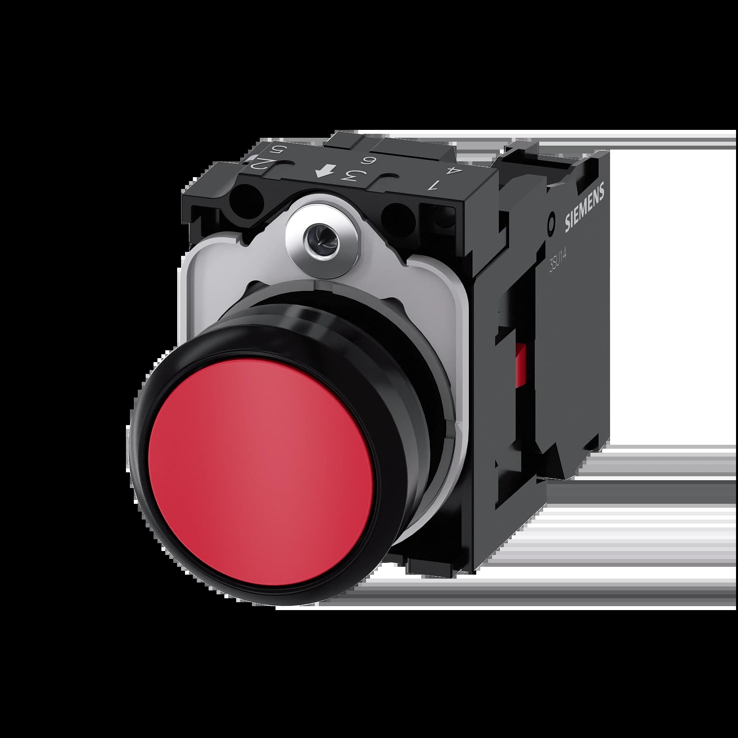 3SU1100-0AB20-1CA0_Кнопка без подсветки, красная, без фиксации, 1НЗ