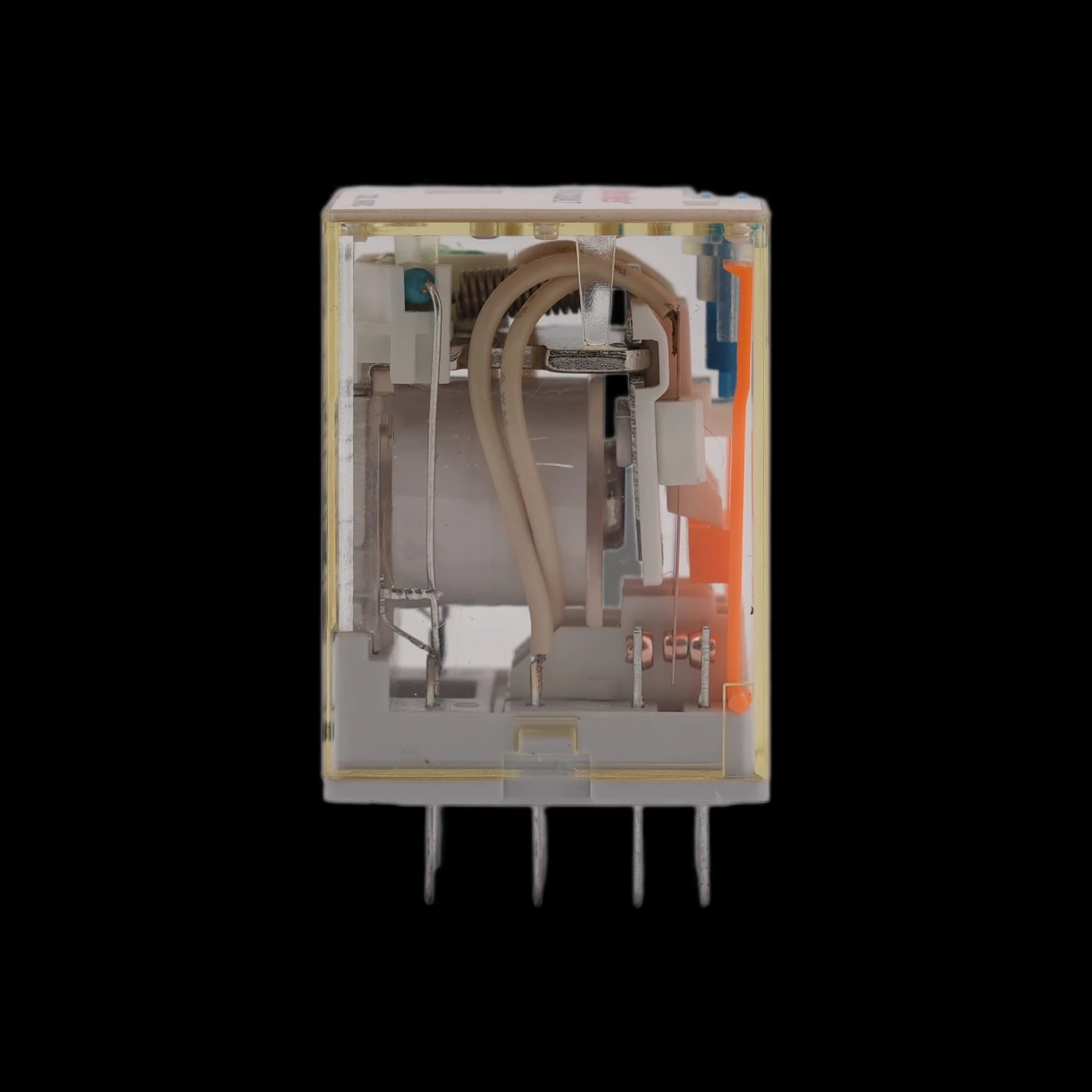 RKF4CO024LT_Реле 4ПК, 6А, катушка 24В DC, механический и светодиодный индикаторы, тест-кнопка_2