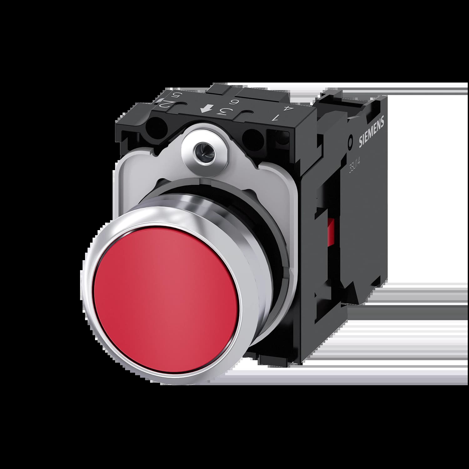 3SU1150-0AB20-1CA0_Кнопка без подсветки, красная, без фиксации, 1НЗ_1