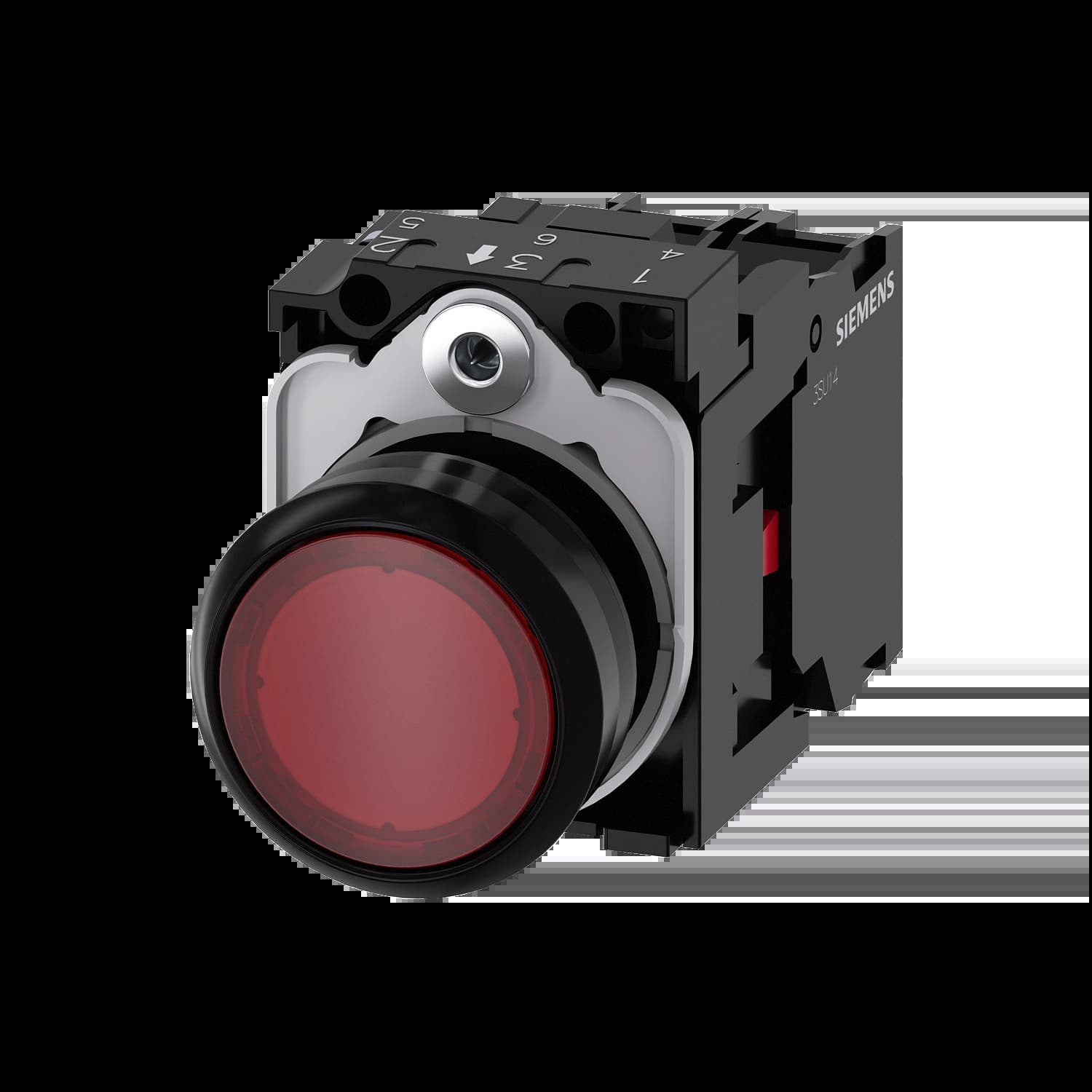 3SU1106-0AB20-1CA0_Кнопка с подсветкой 230В AC, красная, без фиксации, 1НЗ