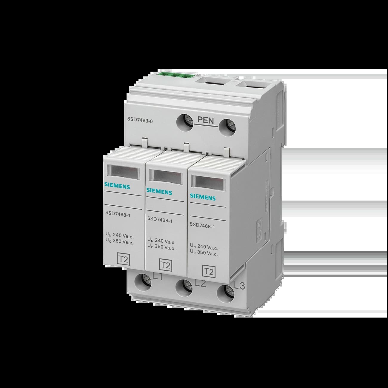 5SD7463-0_УЗИП, 3MW, тип 2, 3-Р, для систем TN-С, без дист. сигнализации