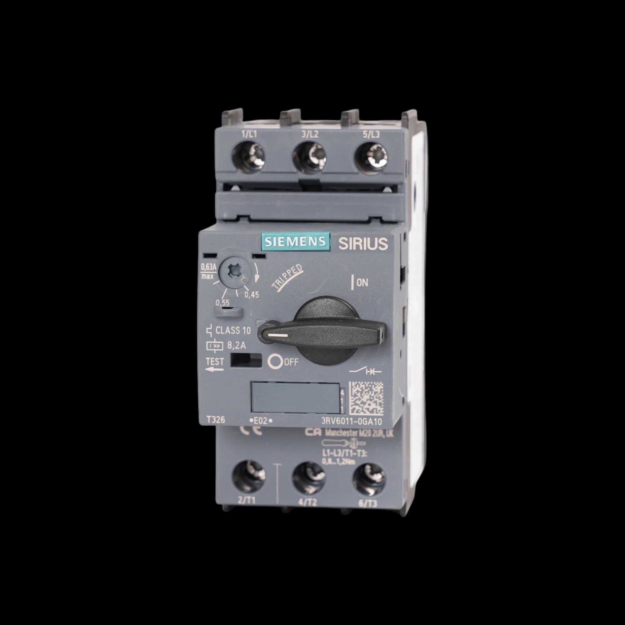 3RV6011-0GA10_Мотор-автомат 0.45...0.63А, 100кА