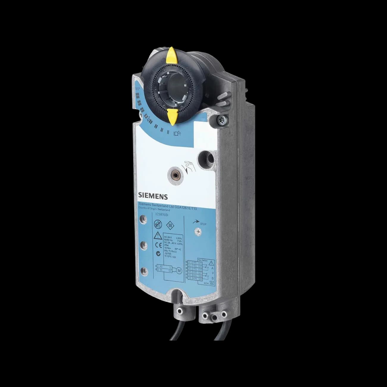 GGA126.1E/10_Привод противопожарной заслонки SIEMENS GGA126.1E/10, 18 Нм, 24 В, вал 10×10 мм