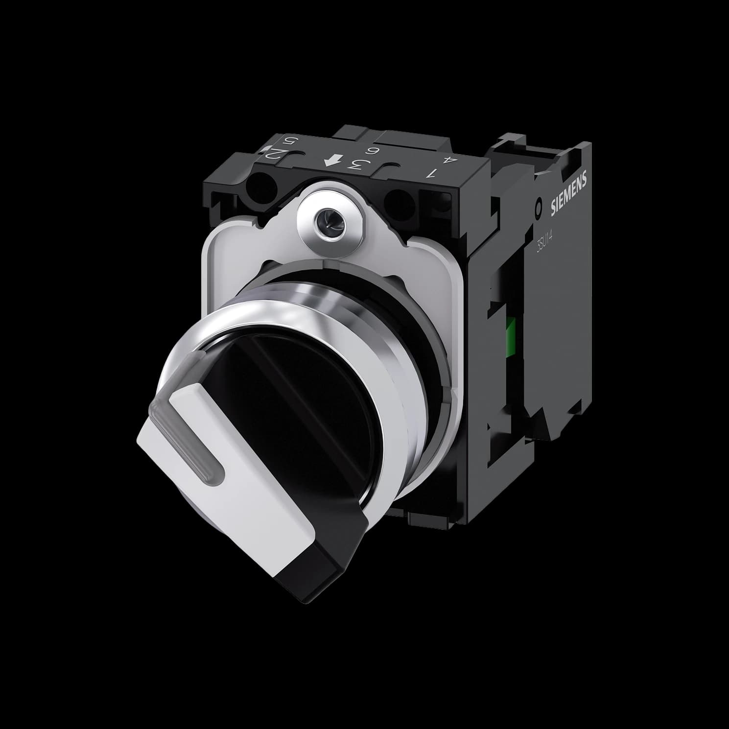 3SU1150-2BF60-1BA0_Актуатор переключателя с подсветкой, чёрный, металл, с фиксацией, 2 положения, 1НЗ