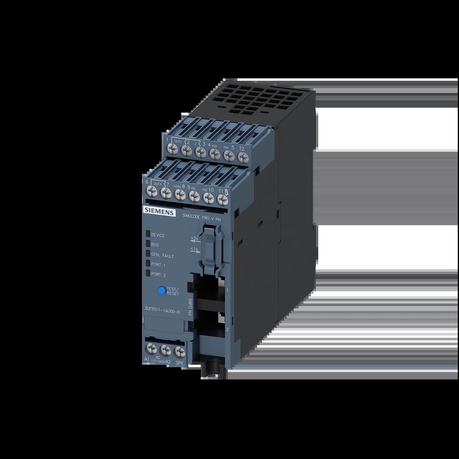 3UF7011-1AU00-0_Базовый модуль, PROFINET, Us= 110-240В AC/DC, 4 входа/3 выхода_1