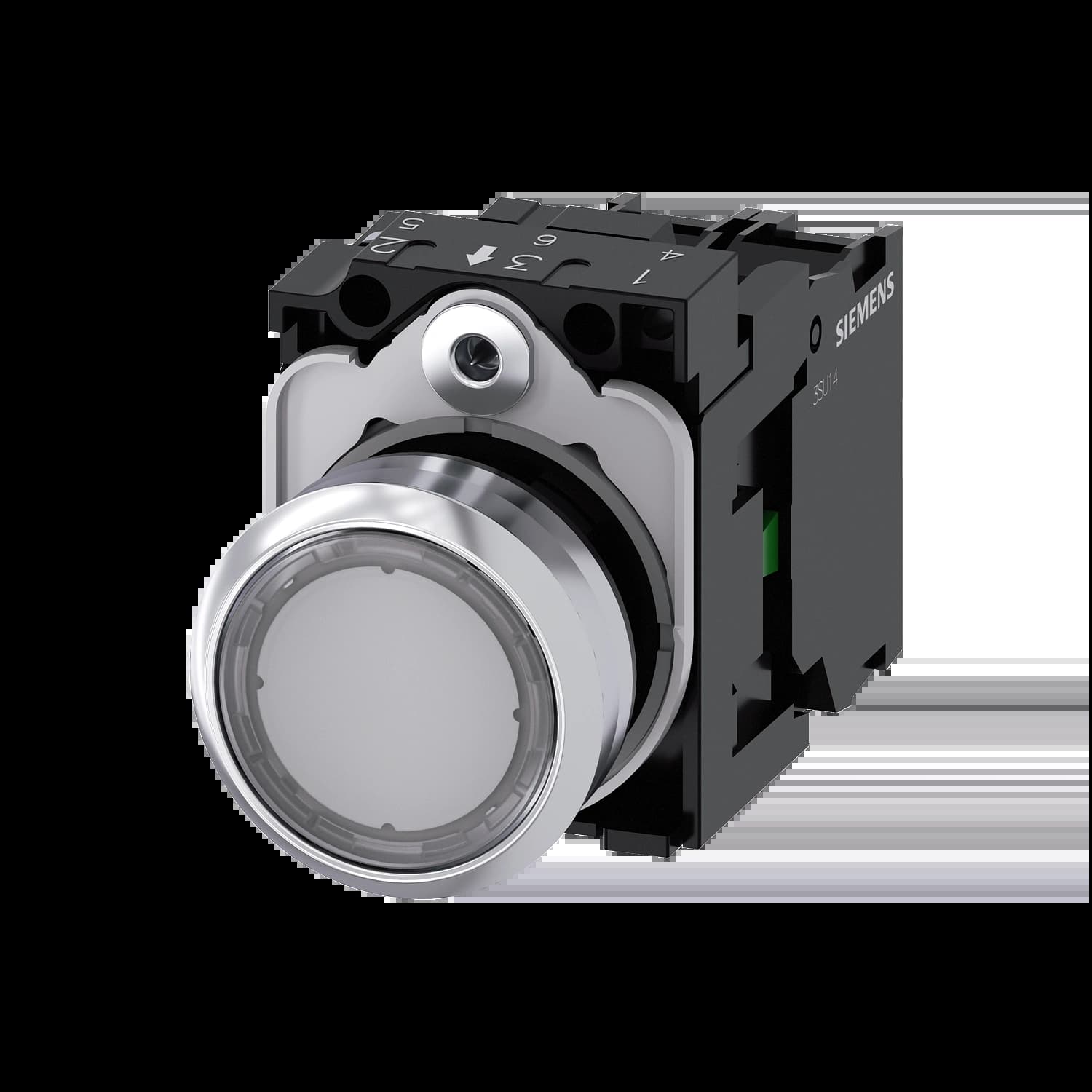 3SU1156-0AB70-1BA0_Кнопка с подсветкой 230В AC, прозрачная, без фиксации, 1НО_1