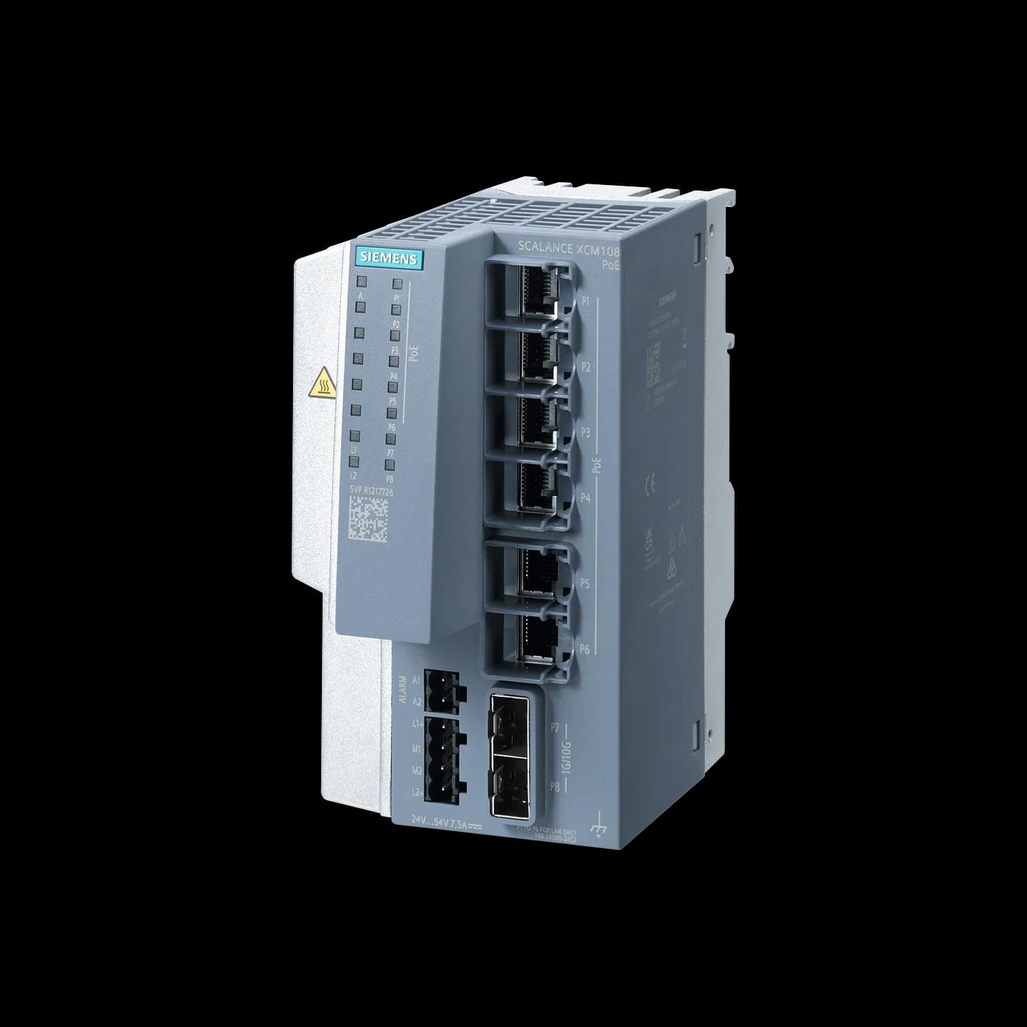 6GK5108-2RS00-2AC2_Неуправляемый гигабитный PoE-коммутатор SCALANCE XCM108PoE (6×Gbit PoE, 2×SFP)