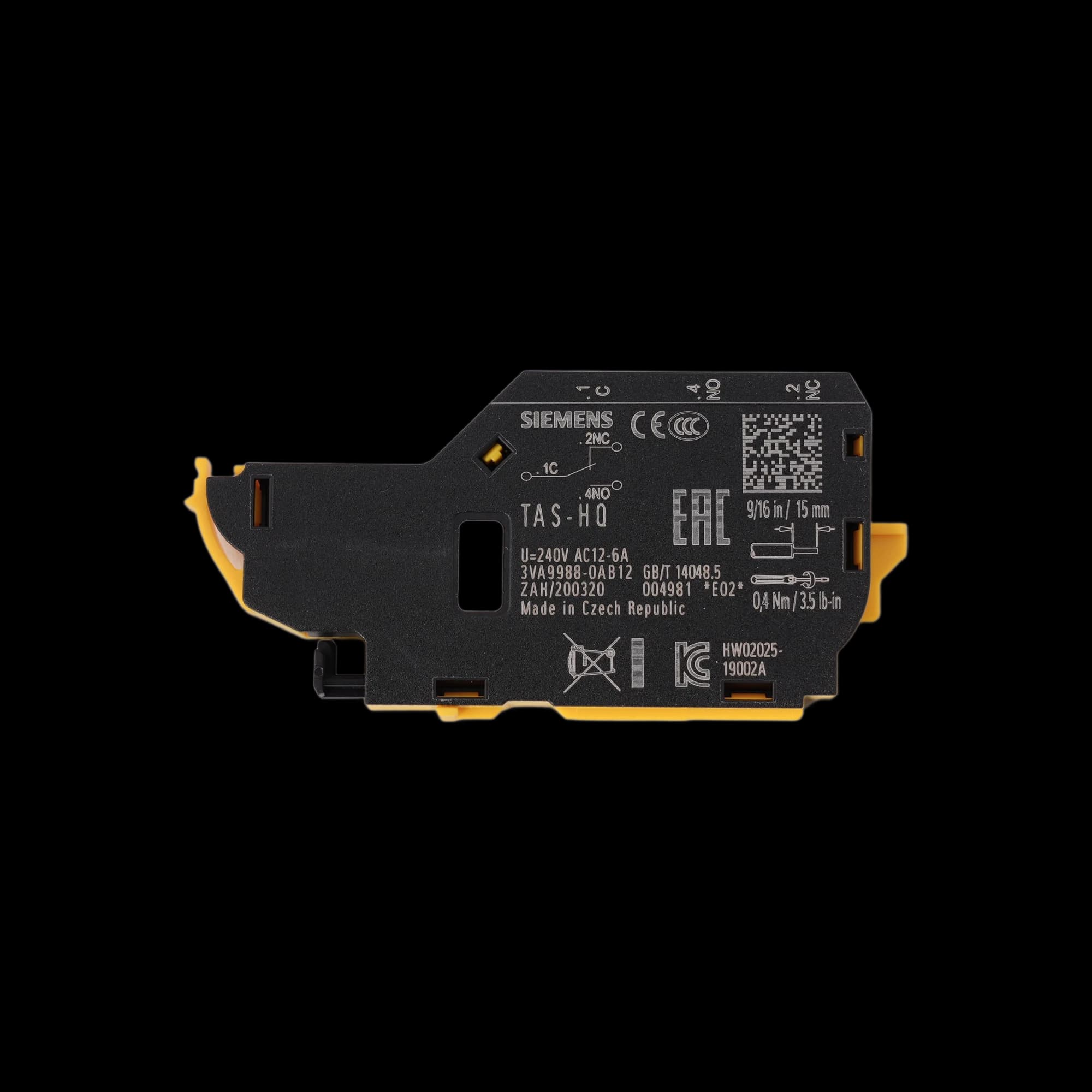 3VA9988-0AB12_Контакт аварийный 1ПК, 6А при 230В АС или 4А при 24В DС_3