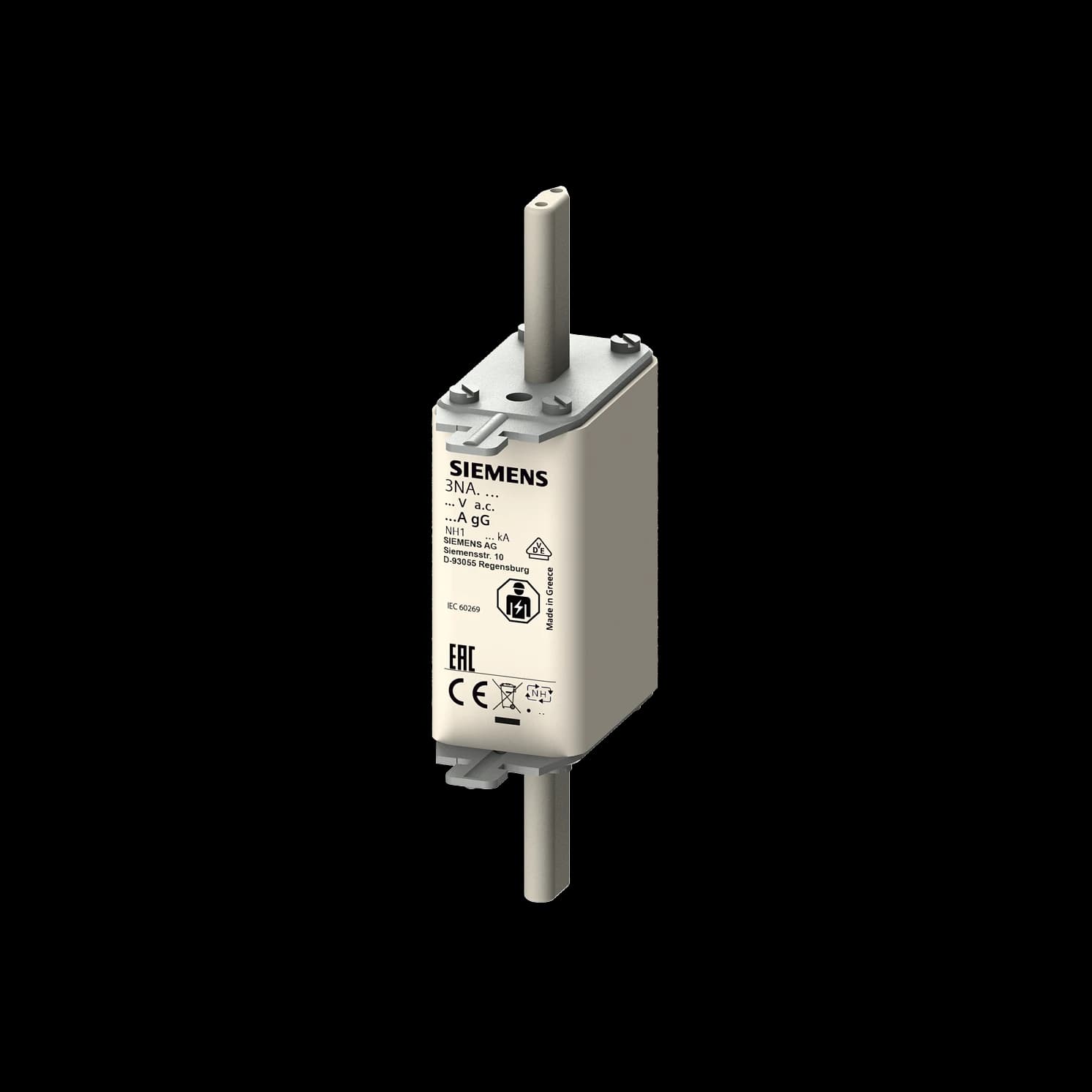 3NA3130_Плавкая вставка предохранителя Siemens NH1, gG, 100 А, 500 В AC / 440 В DC