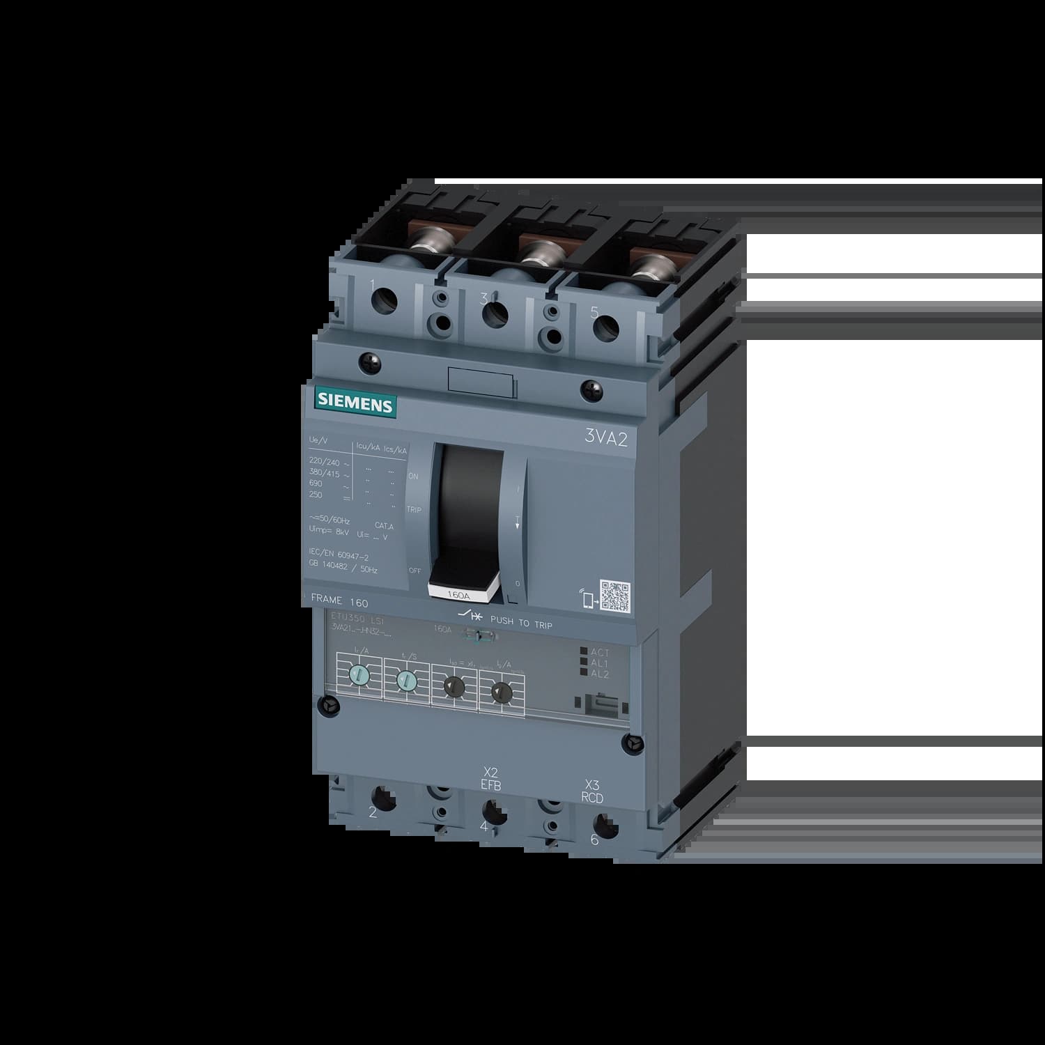 3VA2110-5HN32-0AA0_Автомат 3P, 100 А, 55 кА, ETU350 LSI, габарит 160_1