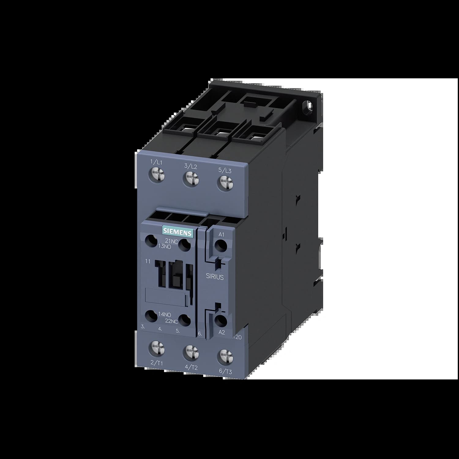 3RT2036-1NB30_Контактор 3P 51A 22кВт AC3 катушка, 24В DC, допконтакты 1НО+1НЗ, габарит S2_1