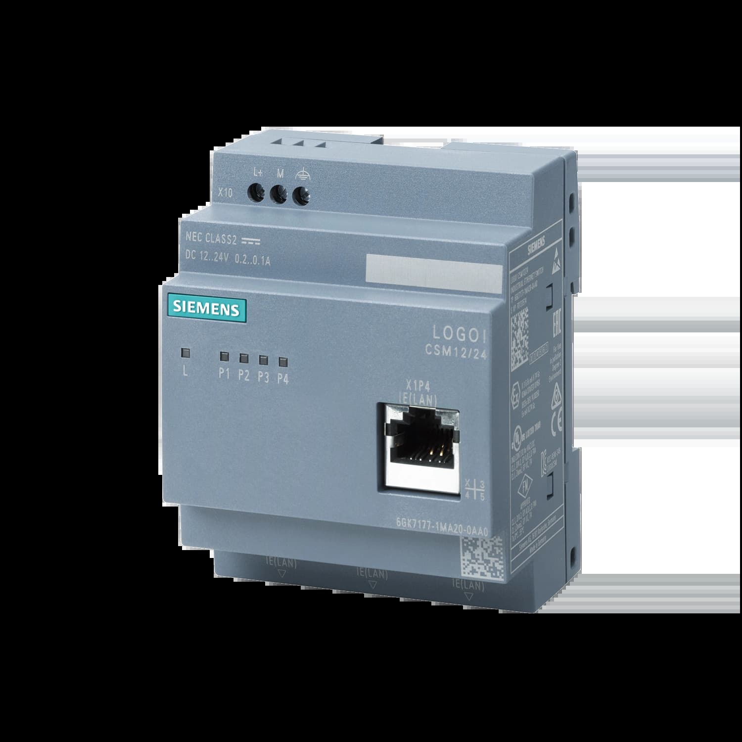 6GK7177-1MA20-0AA0_Коммутатор Ethernet LOGO! CSM 12/24, 4 порта RJ45_1