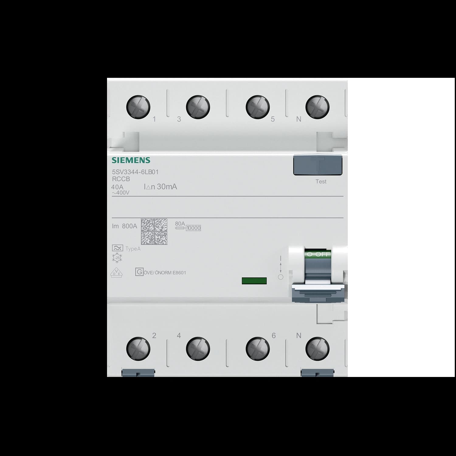 5SV3344-6_УЗО 3P+N, 40A, 30мА, тип «A»