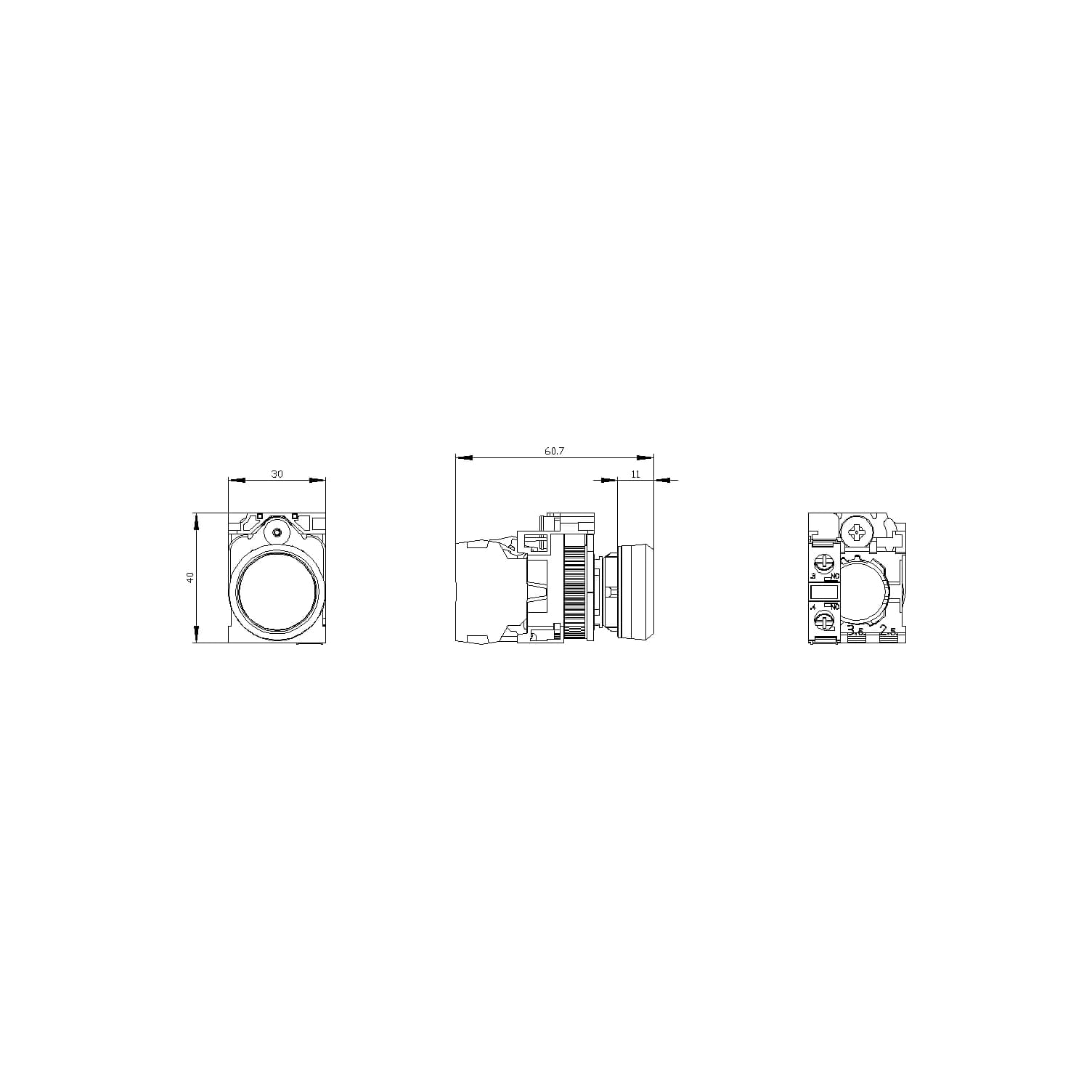 3SU1150-0AB50-1BA0_Кнопка без подсветки, синяя, без фиксации, 1НО_2
