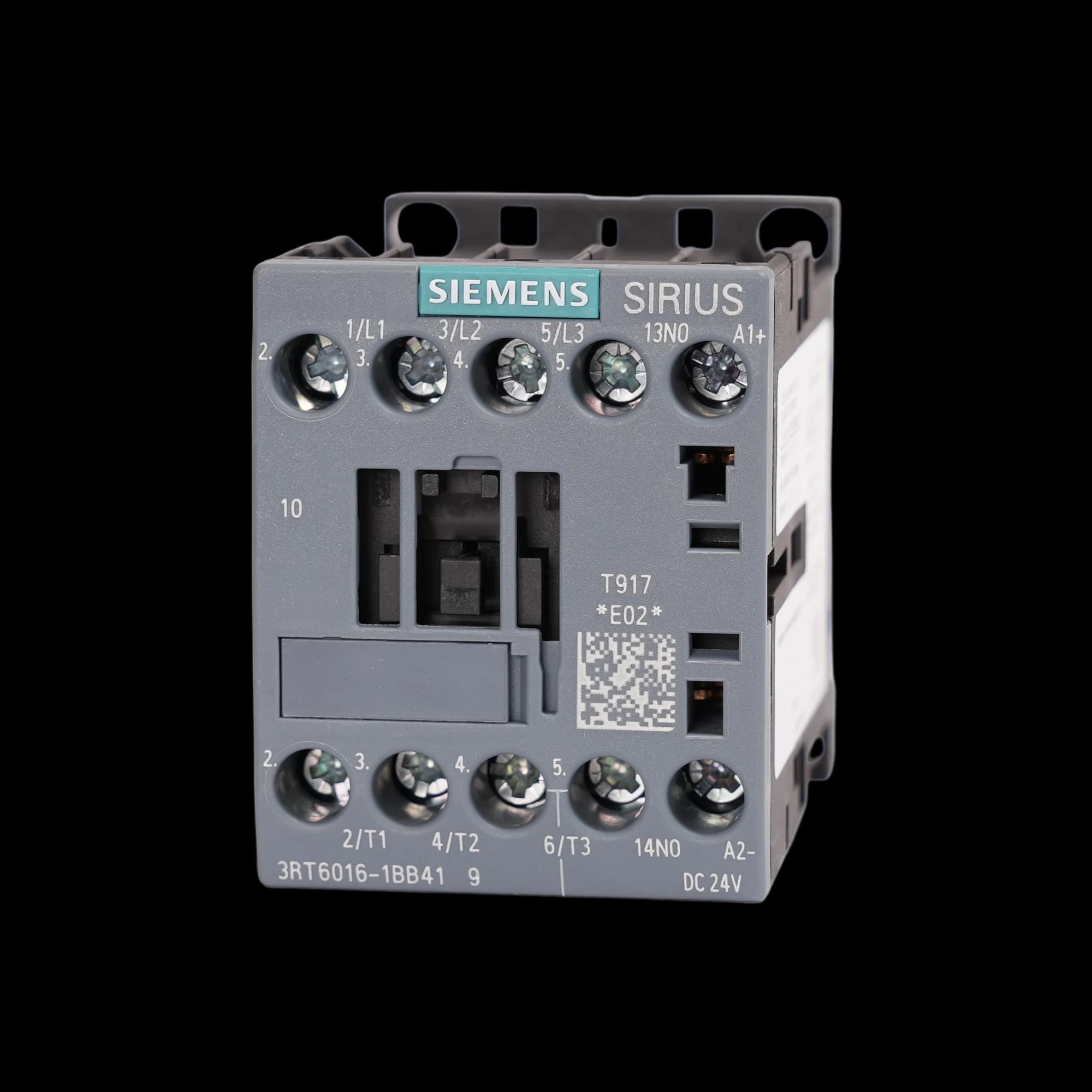 3RT6016-1BB41_Контактор 3P 9А 4кВт AC3 катушка, 24В DC, допконтакт 1НО, габарит S00