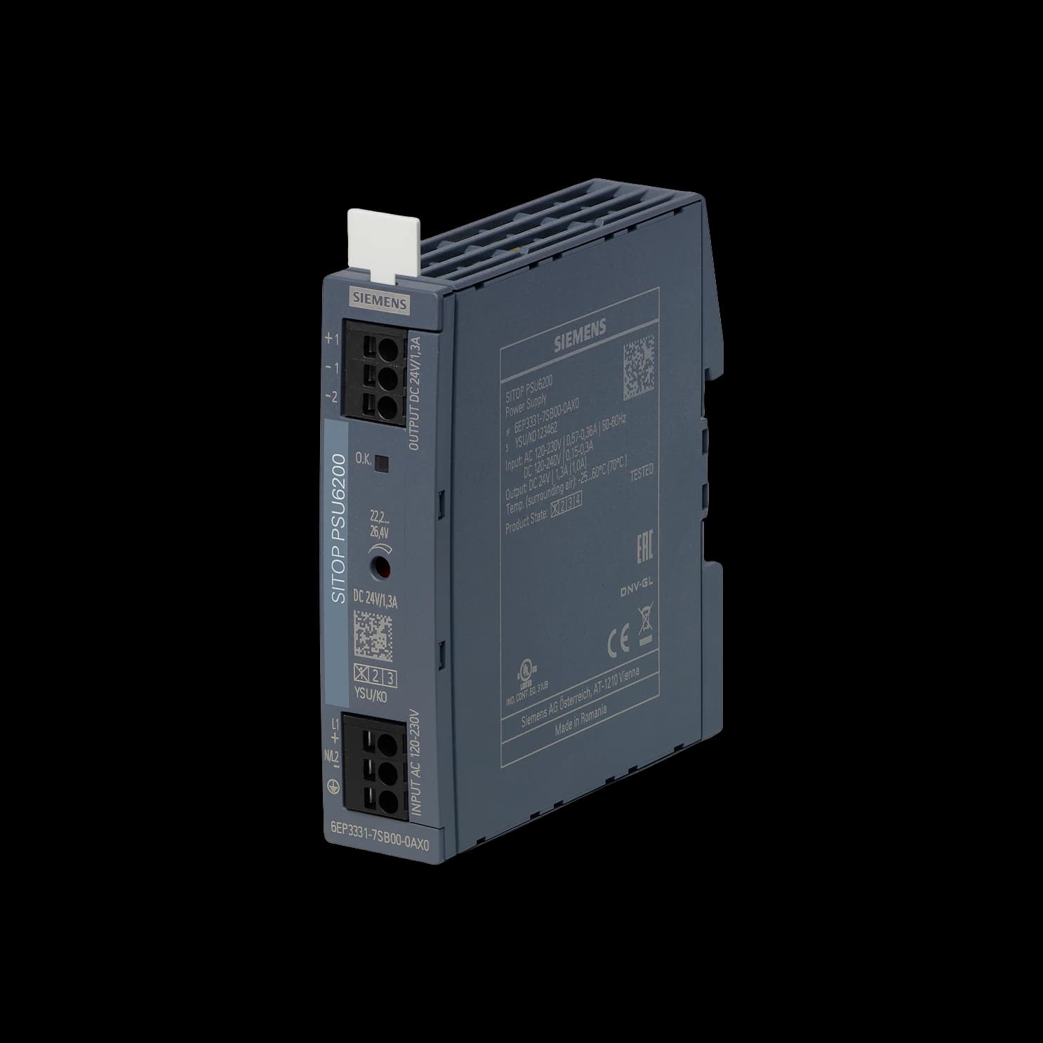 6EP3331-7SB00-0AX0_Блок питания SITOP PSU6200, 1AC -> 24В DC, 1.3А