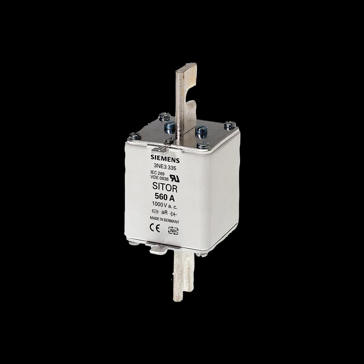 3NE3334-0B_Siemens плавкая вставка SITOR с ножевыми контактами с прорезями, NH2, aR, 500 А, 1000 В AC