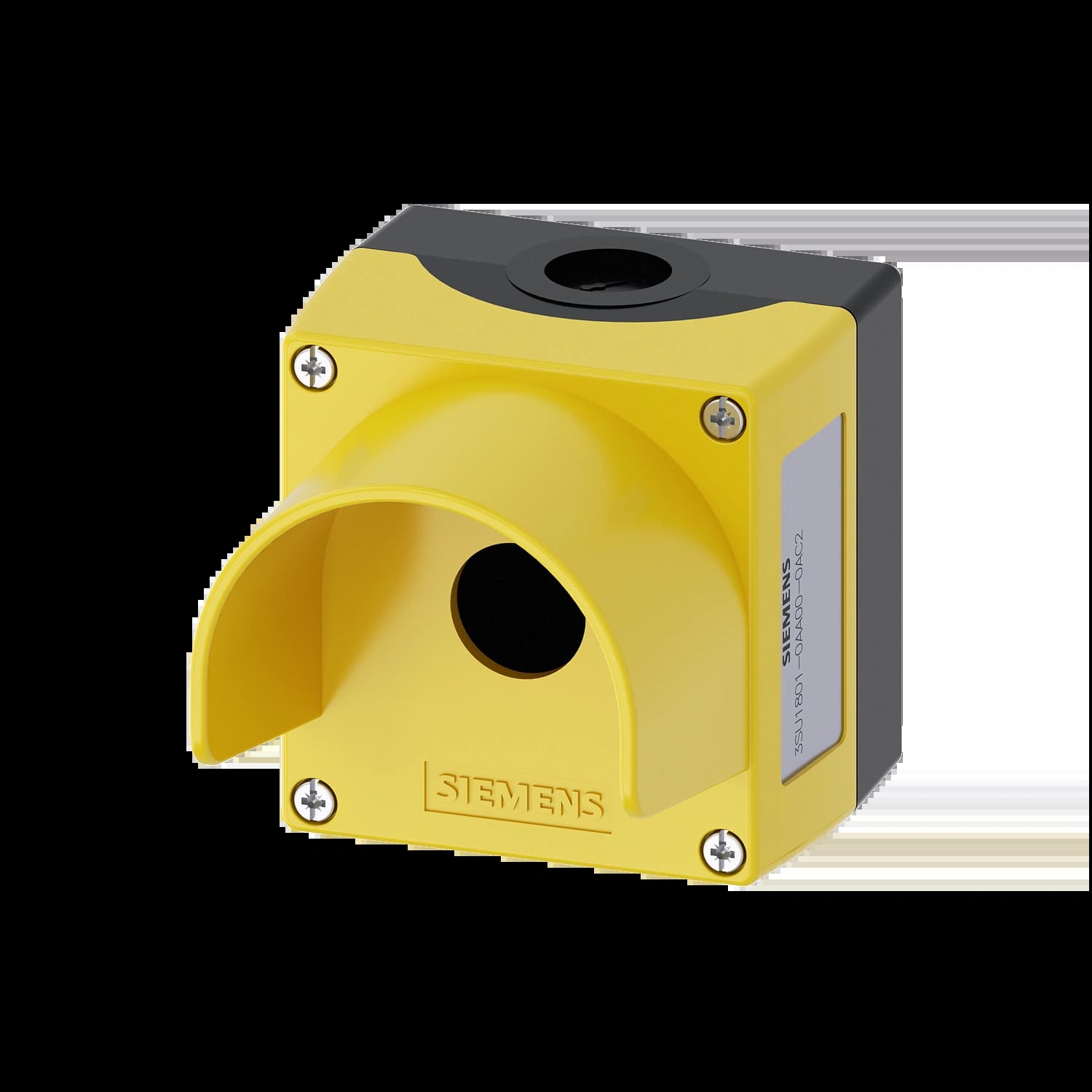 3SU1801-0AA00-0AC2_Пустой корпус, желтая крышка с козырьком, 1 точка управления