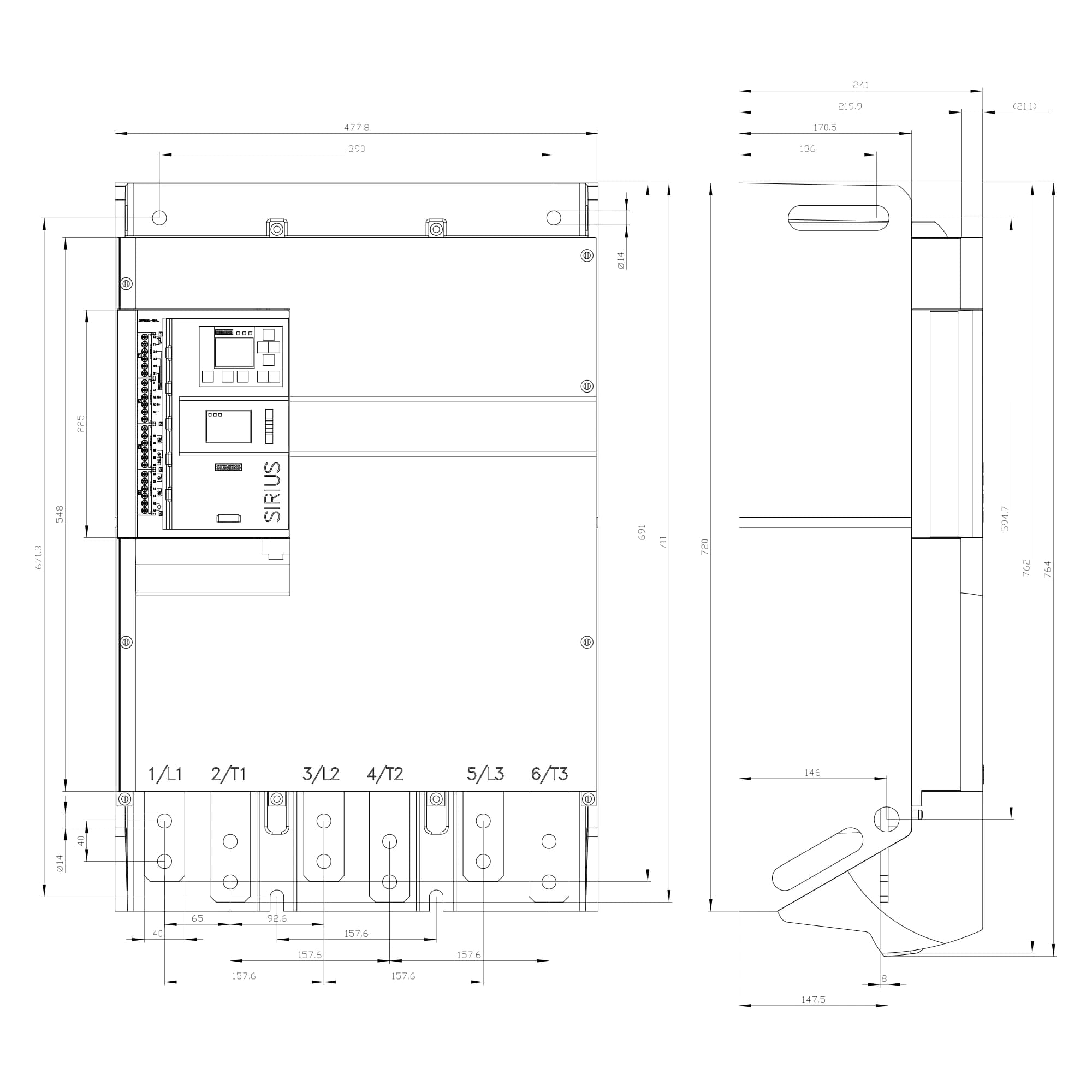 3RW5553-6HA14_Устройство плавного пуска SIRIUS 400кВт 720А 380В для сложных применений_3