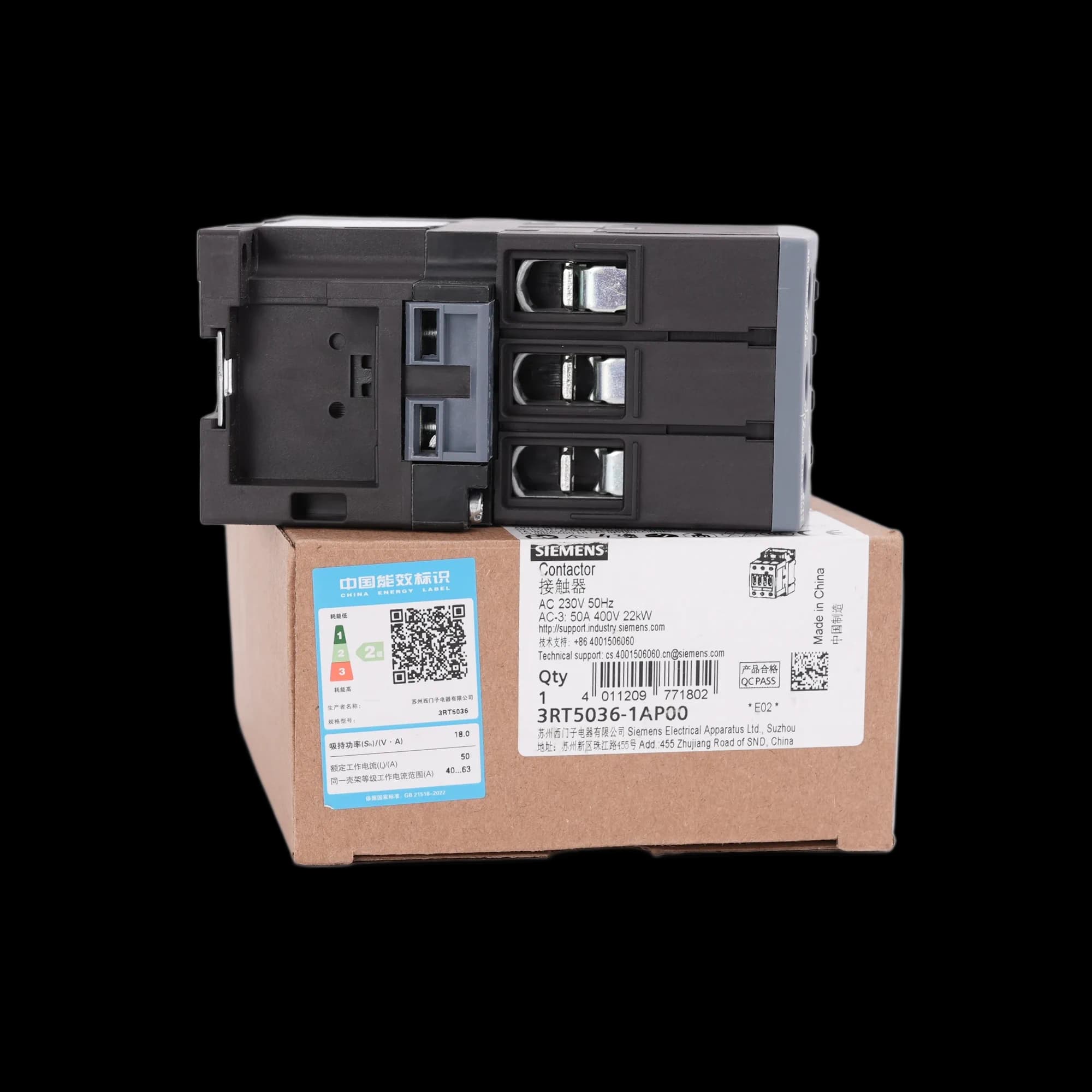 3RT5036-1AP00_Контактор 3P 50А 22кВт AC3 катушка, 230В AC, без допконтактов, габарит S2_8