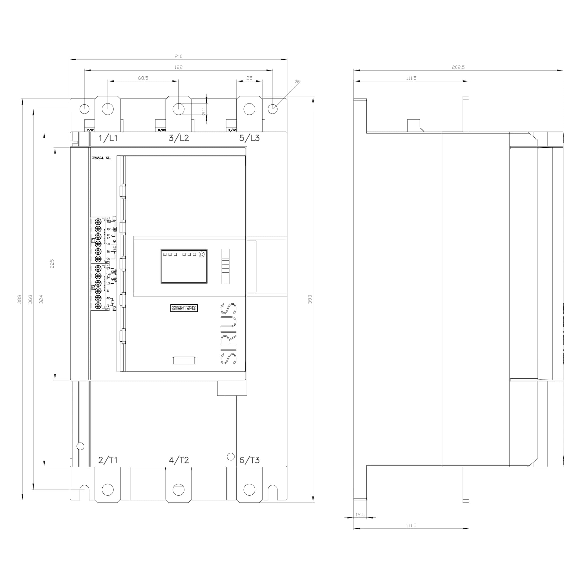 3RW5247-6TC14_Устройство плавного пуска SIRIUS 250кВт 470А 380В расширенный функционал_2