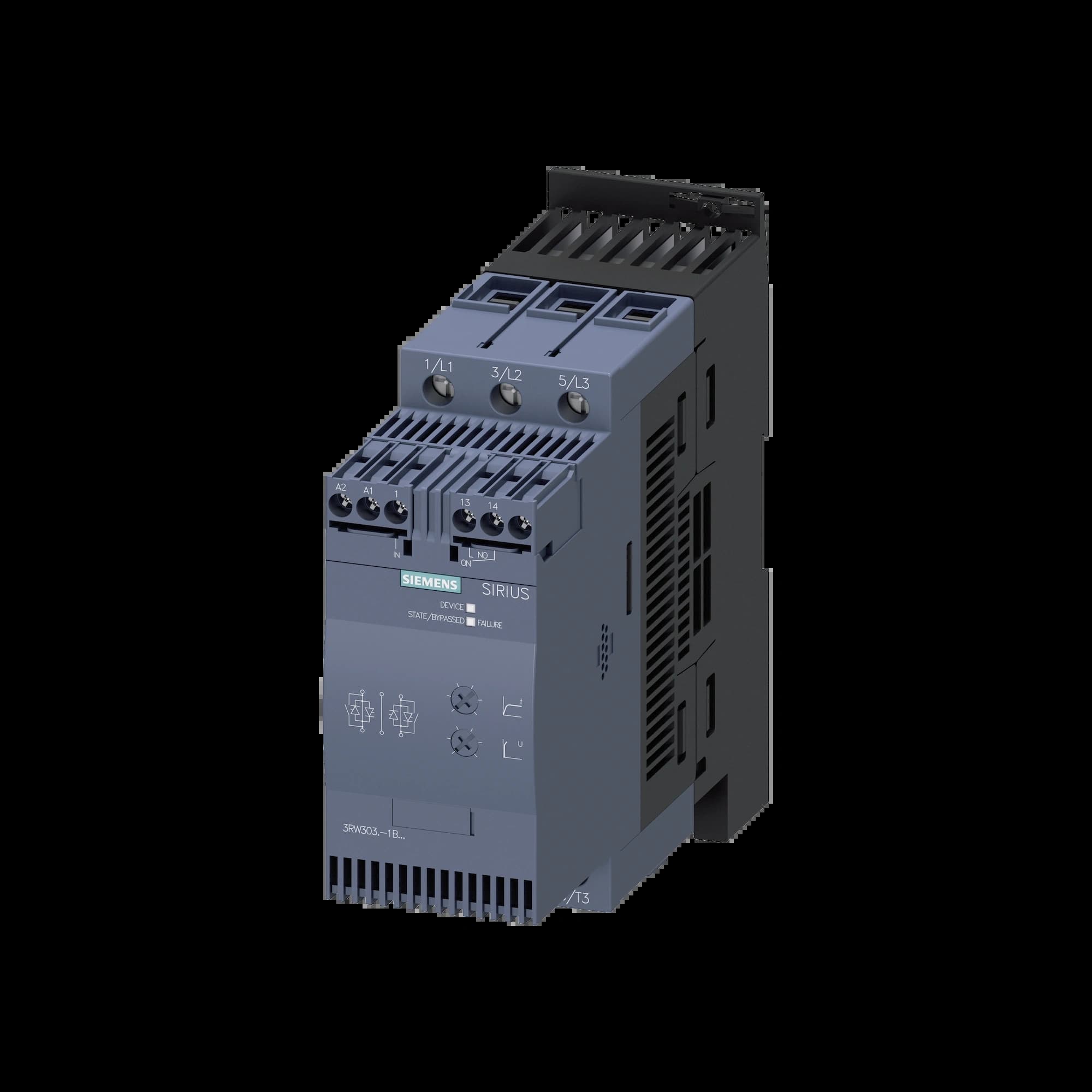 3RW3037-1BB14_Устройство плавного пуска SIRIUS 30кВт 63А 380В габарит S2 базовый функционал_3