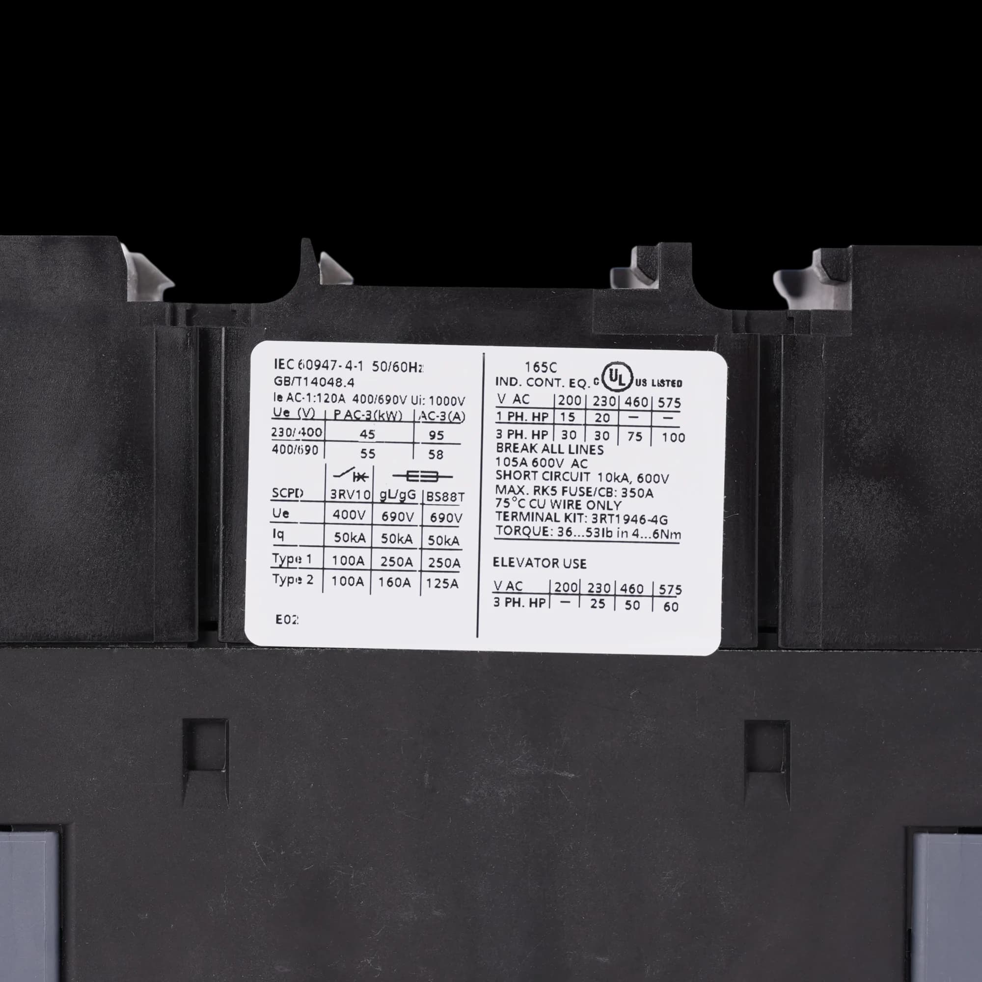3RT5046-1AP00_Контактор 3P 95А 45кВт AC3 катушка, 230В AC, без допконтактов, габарит S3_7