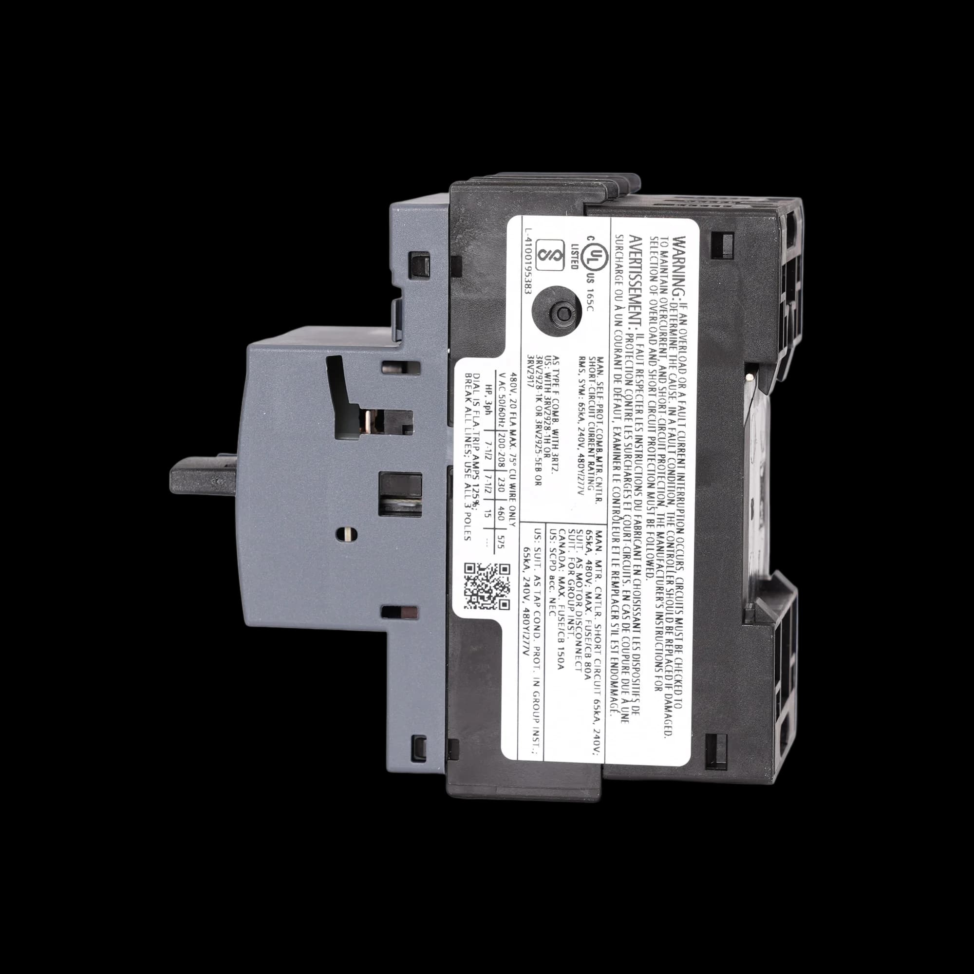 3RV2021-4BA10_Мотор-автомат 7,5кВт, In=20A, расцеп. 13-20А_3