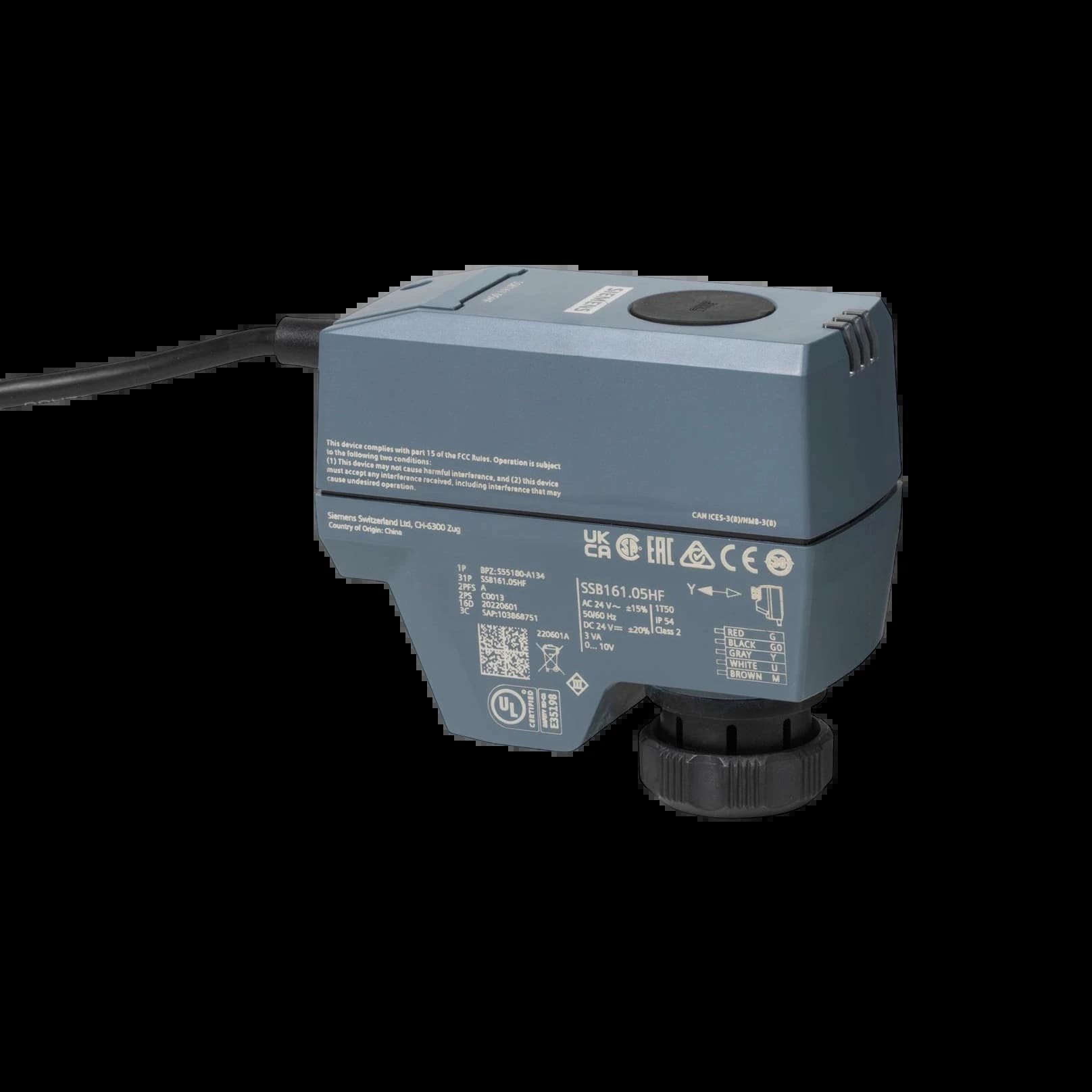 SSB331.09H/00_Электромоторный привод, 200 Н, ход 1.2...6.5 мм, 230В AC, 3-проводное управление_1